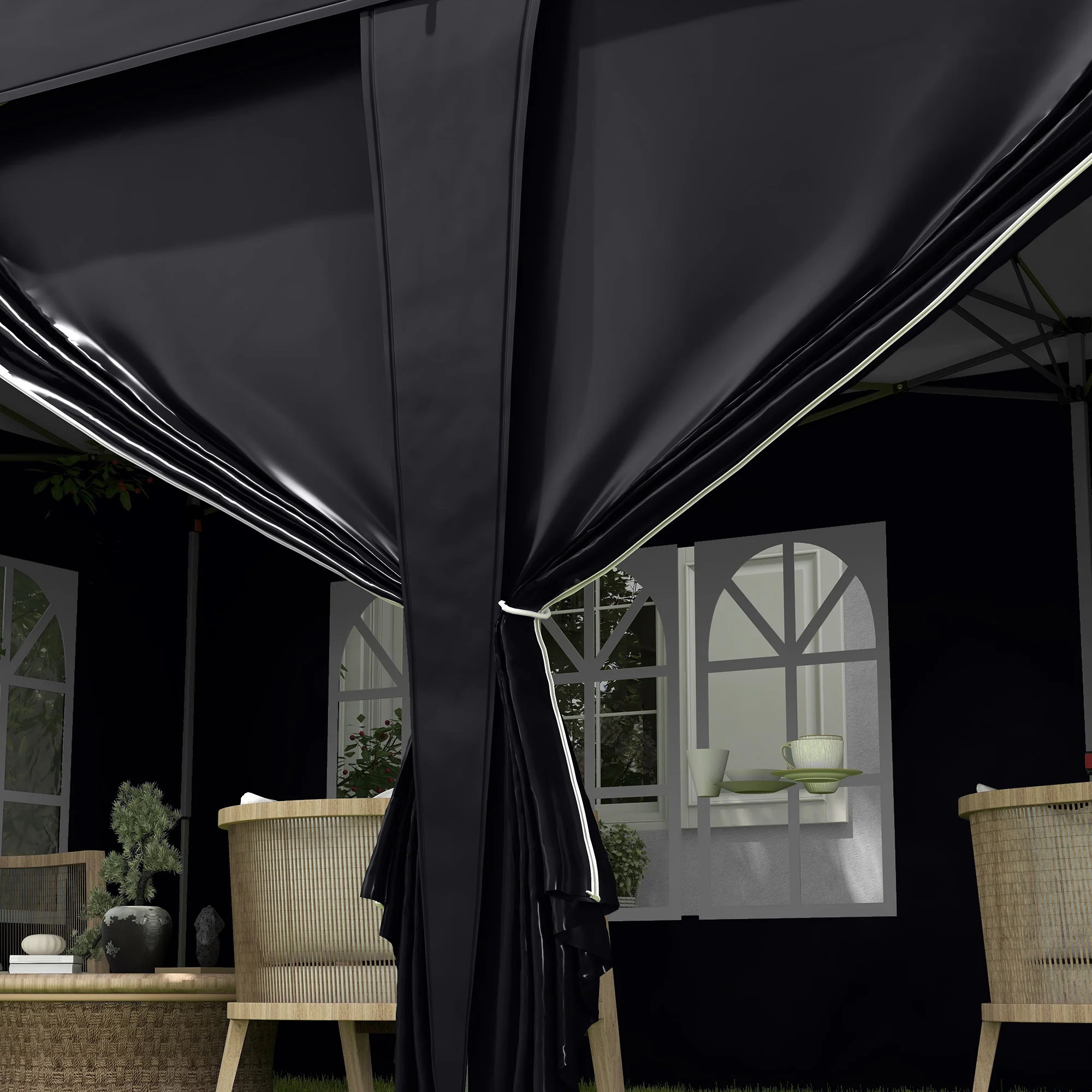 Outsunny 3 x 6m Pop Up Gazebo Height Adjustable Party Tent w/ Storage Bag Grey - Image 9