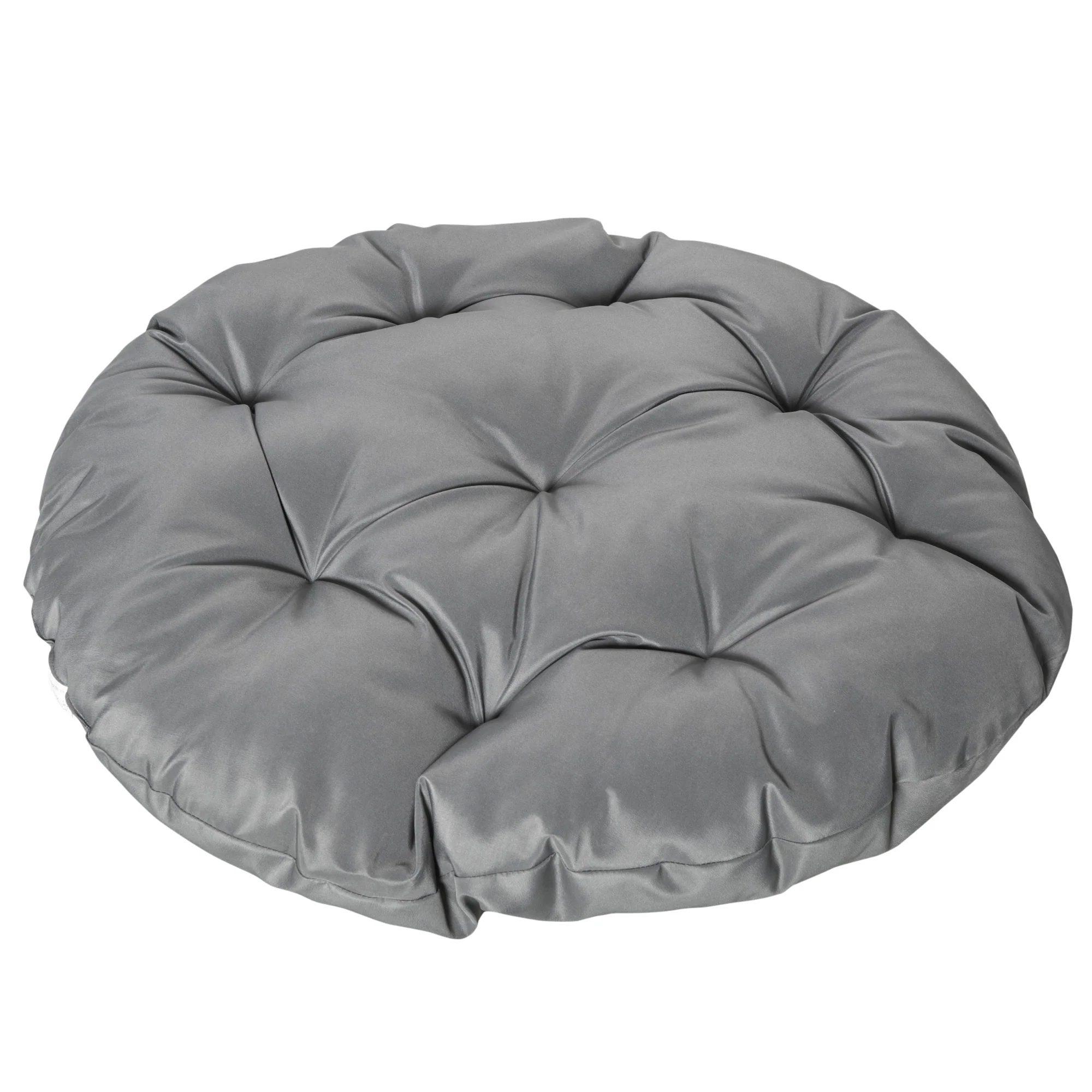 Outsunny 360° Swivel Rattan Papasan Moon Bowl Chair Round Outdoor w/ Padded-Grey - Image 8