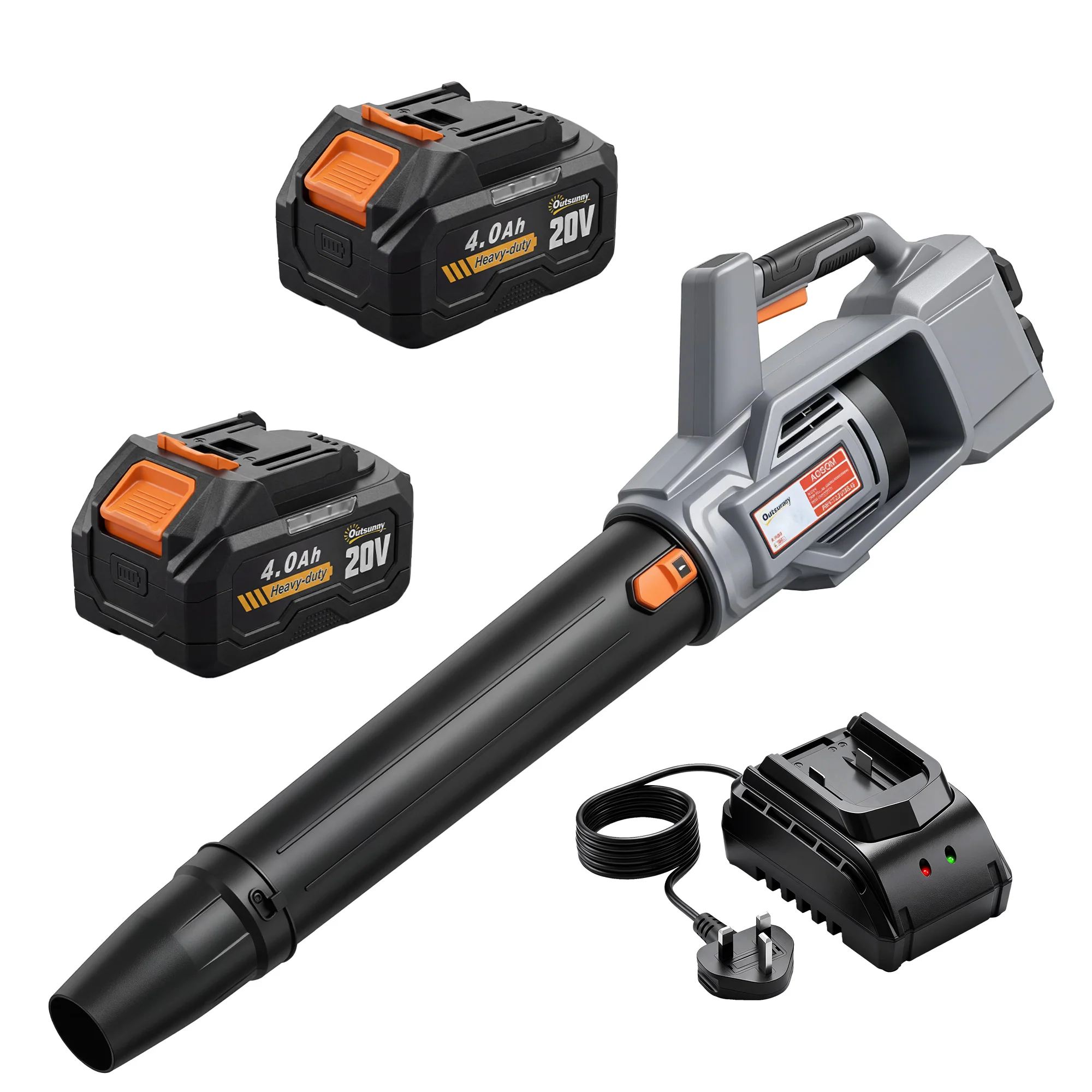 Outsunny 36V Leaf Blower Cordless With 2 X 4000mAh Batteries & Charger