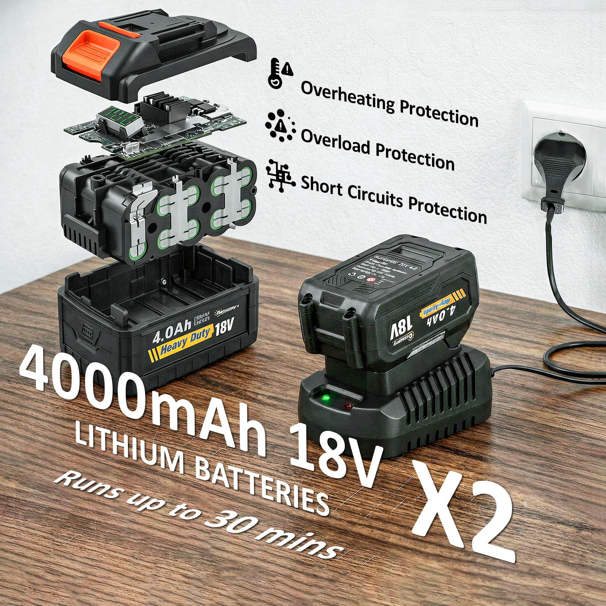Outsunny 36V Leaf Blower Cordless With 2 X 4000mAh Batteries & Charger - Image 4