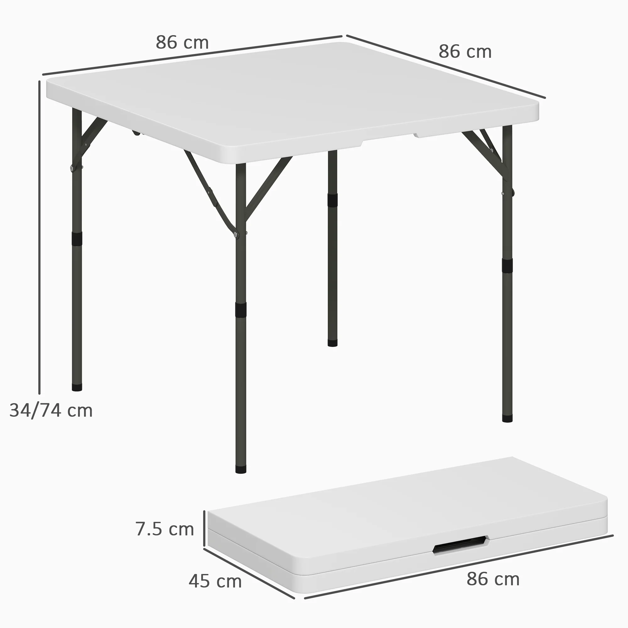 Outsunny 3ft Folding Camping Table With 2 Adjustable Height, - Image 14