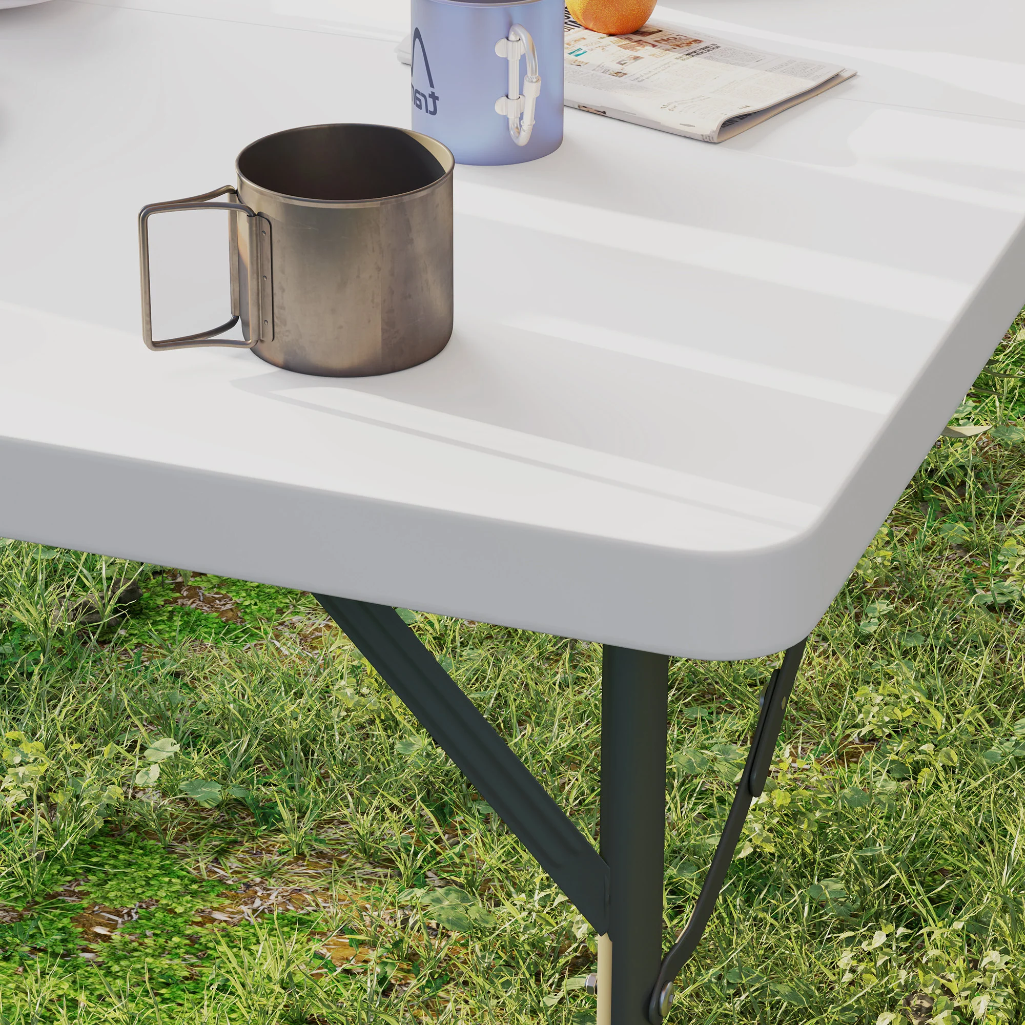 Outsunny 3ft Folding Camping Table With 2 Adjustable Height, - Image 18