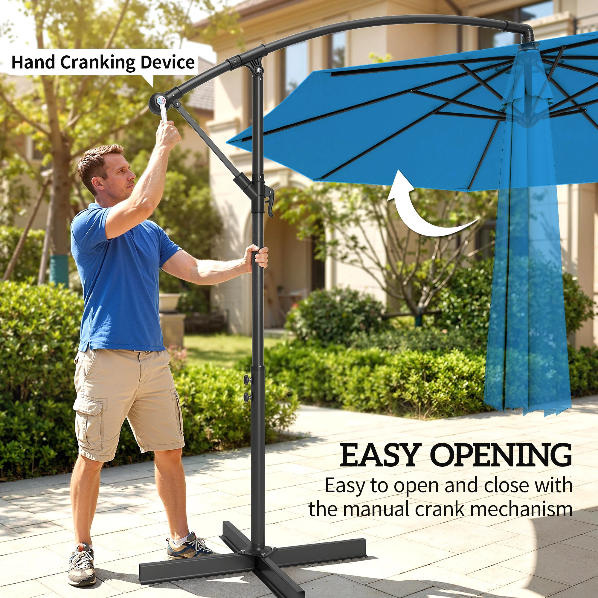 Outsunny 3(m) Banana Parasol Cantilever Umbrella Garden - Image 4