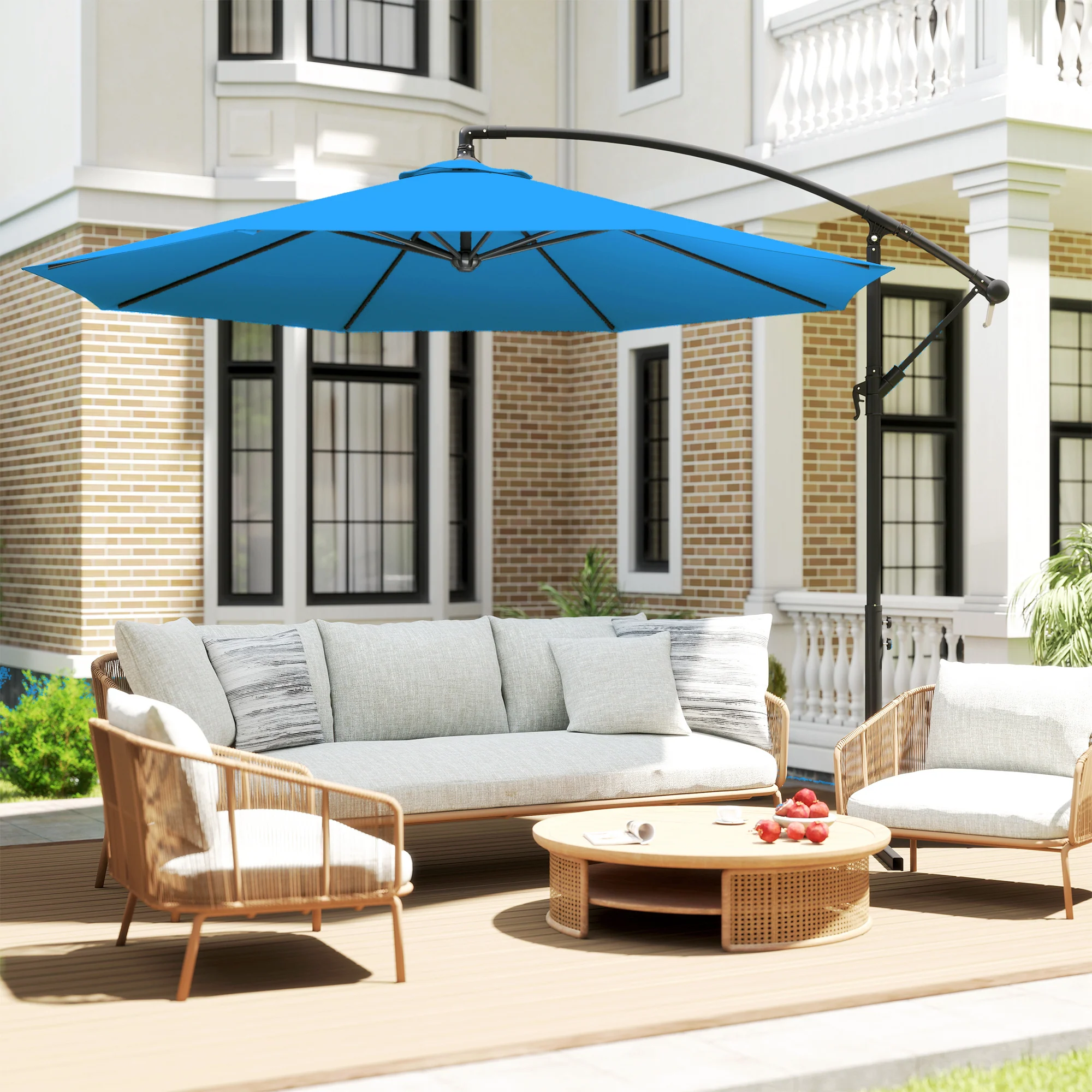 Outsunny 3(m) Banana Parasol Cantilever Umbrella Garden - Image 8