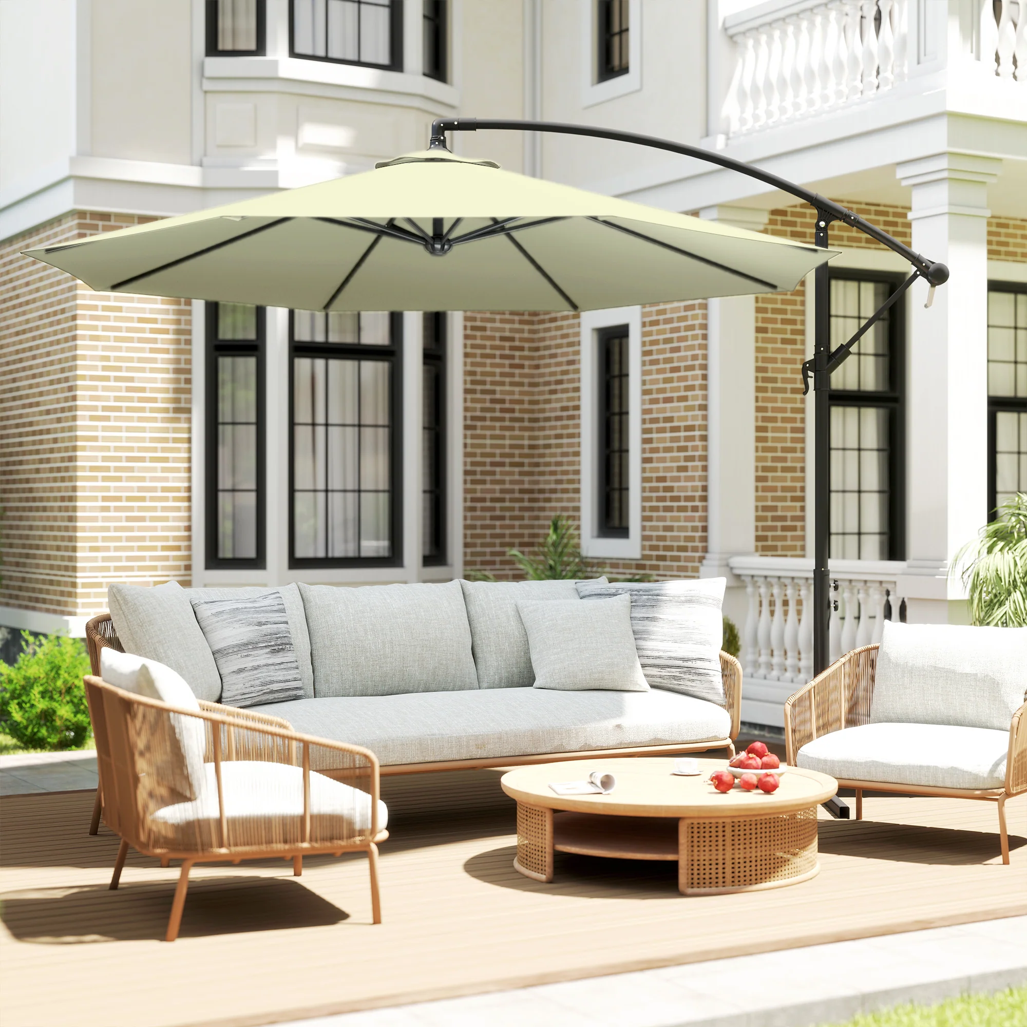 Outsunny 3(m) Banana Parasol Cantilever Umbrella Garden - Image 8