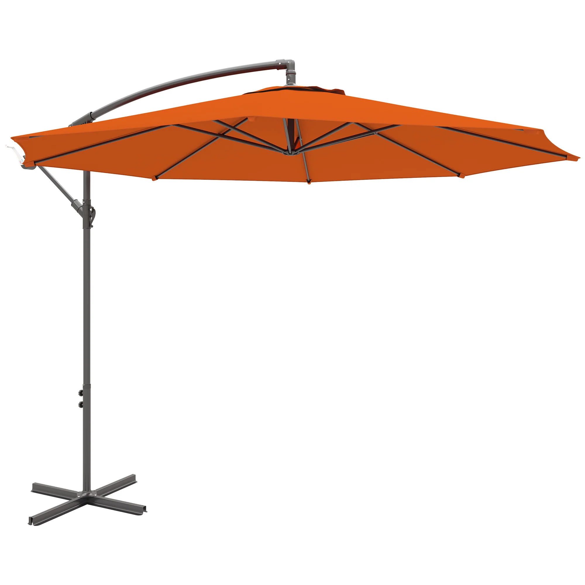 Outsunny 3(m) Garden Banana Parasol Cantilever Umbrella w/Crank& Base - Image 10