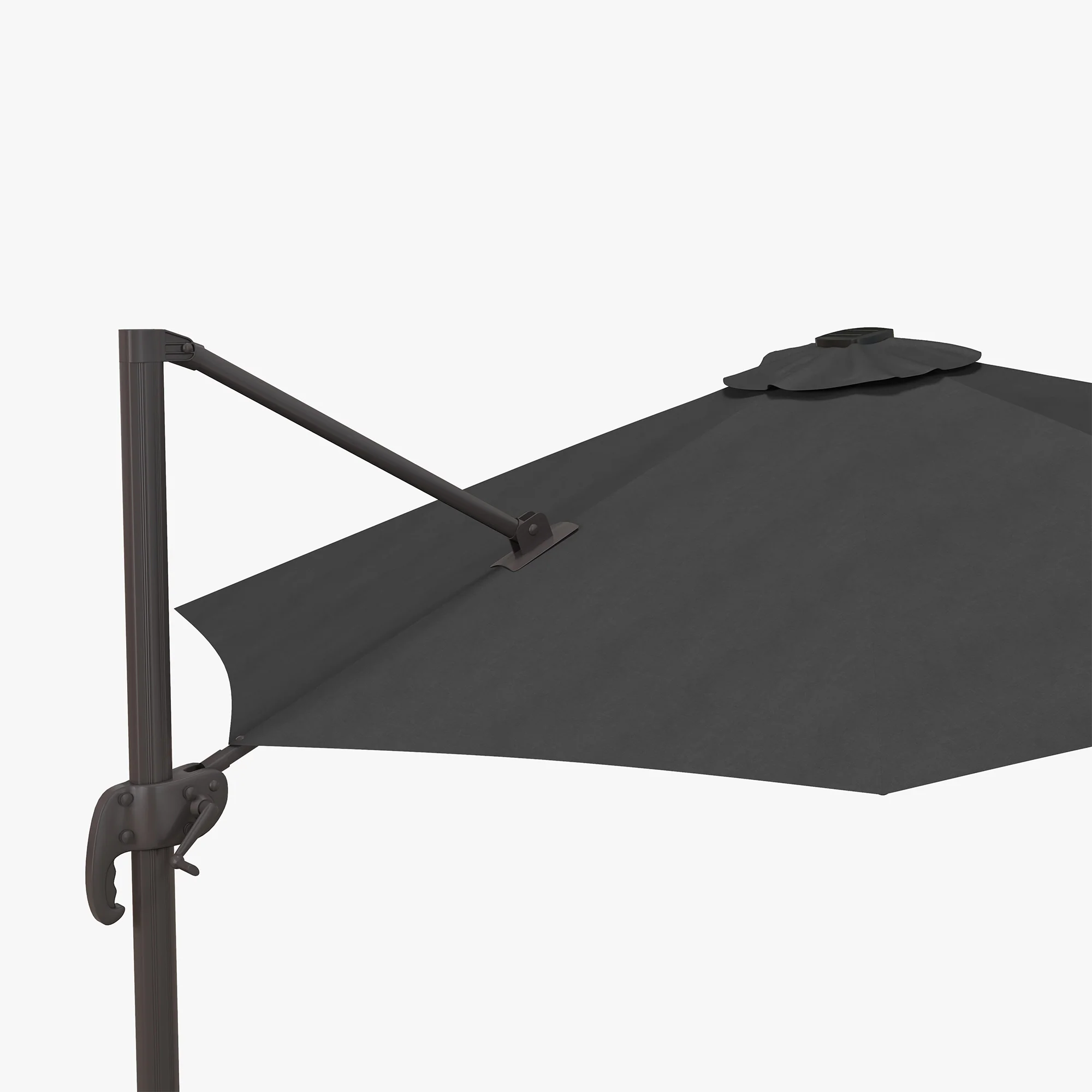 Outsunny 3(m) LED Cantilever Parasol Outdoor with Base Solar Lights Dark Grey - Image 9