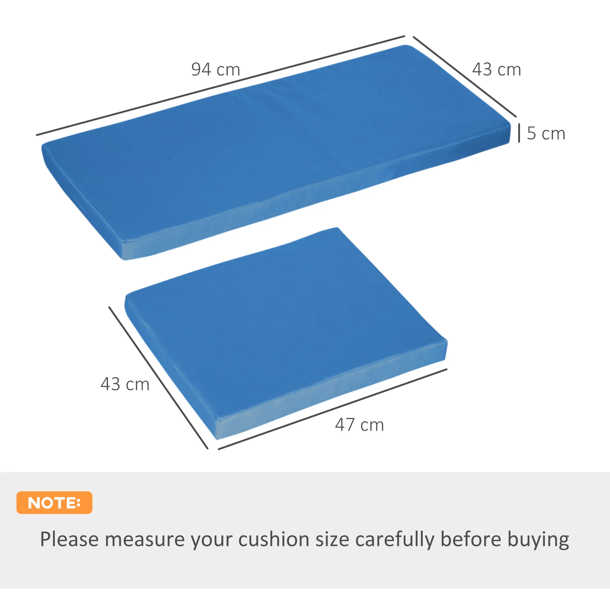 Outsunny 3PCs Rattan Garden Seat Cushions Pads for Patio Furniture Green - Image 14
