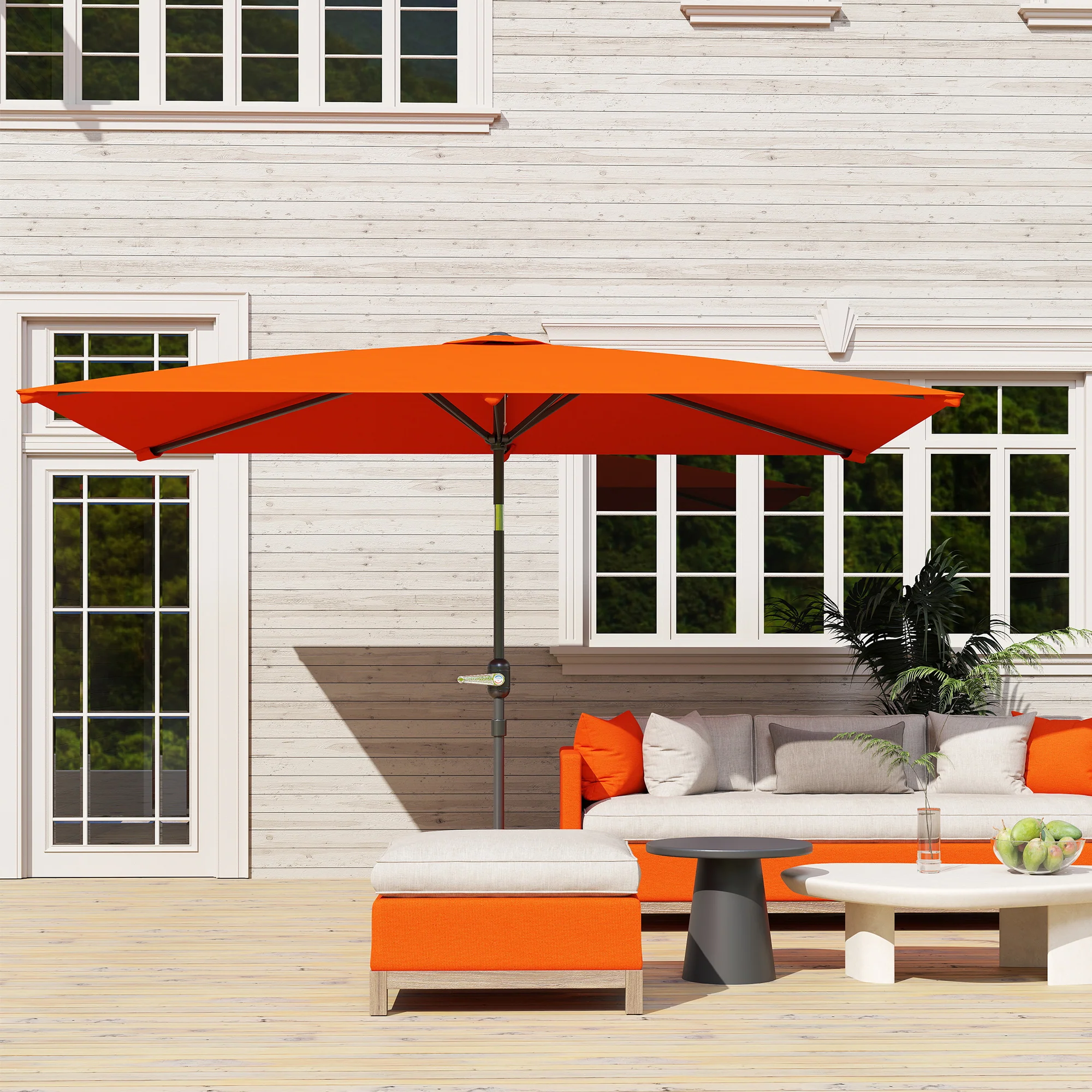 Outsunny 3x2m Garden Parasol Canopy Tilt Crank 6 Ribs Sun Shade - Image 17