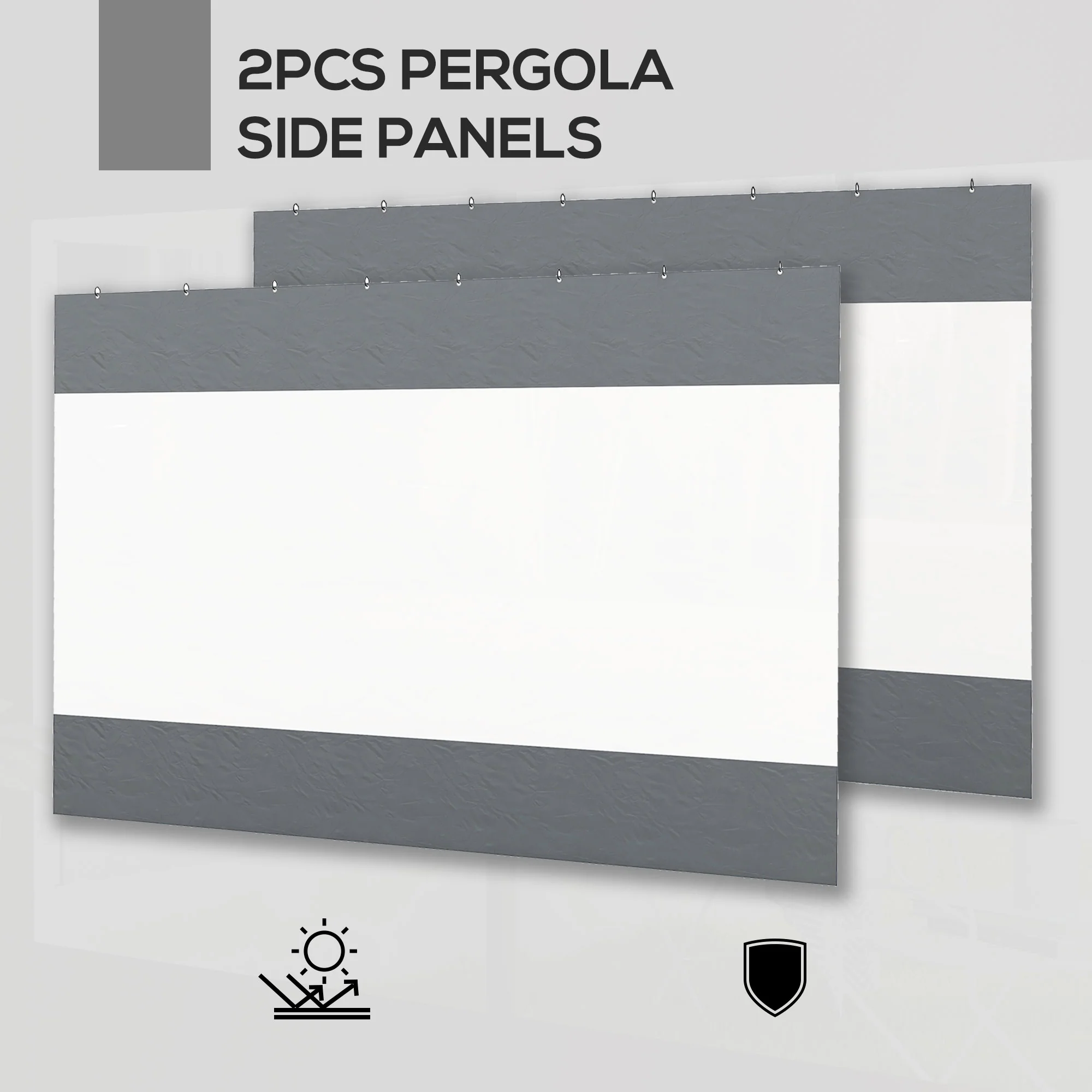 Outsunny 3x2m Side Panels With Large Window, For 3(m) Long Pergola - Image 3