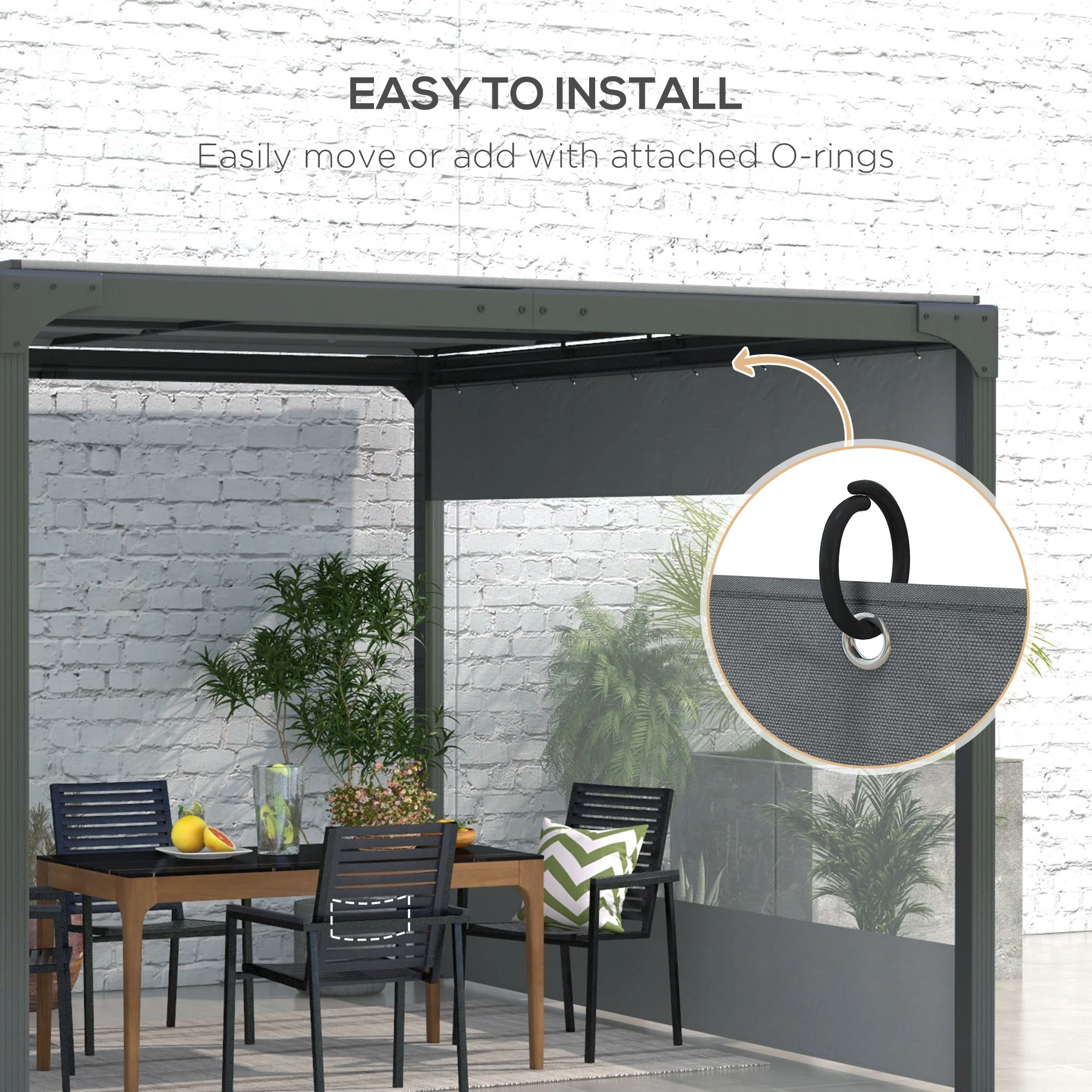 Outsunny 3x2m Side Panels With Large Window, For 3(m) Long Pergola - Image 6