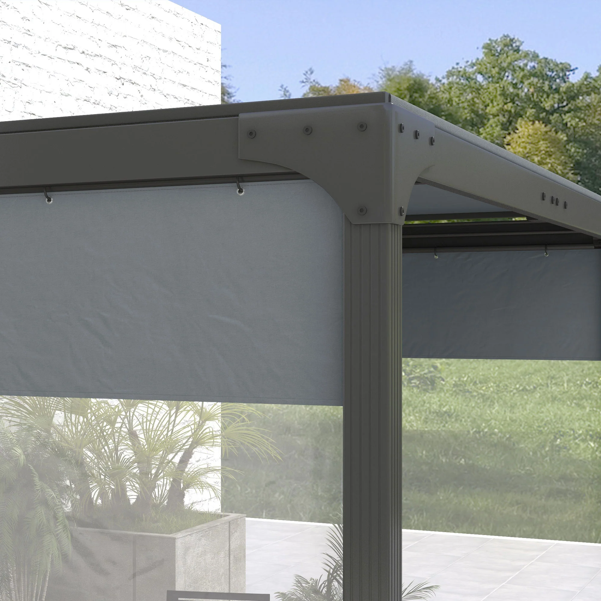 Outsunny 3x2m Side Panels With Large Window, For 3(m) Long Pergola - Image 7