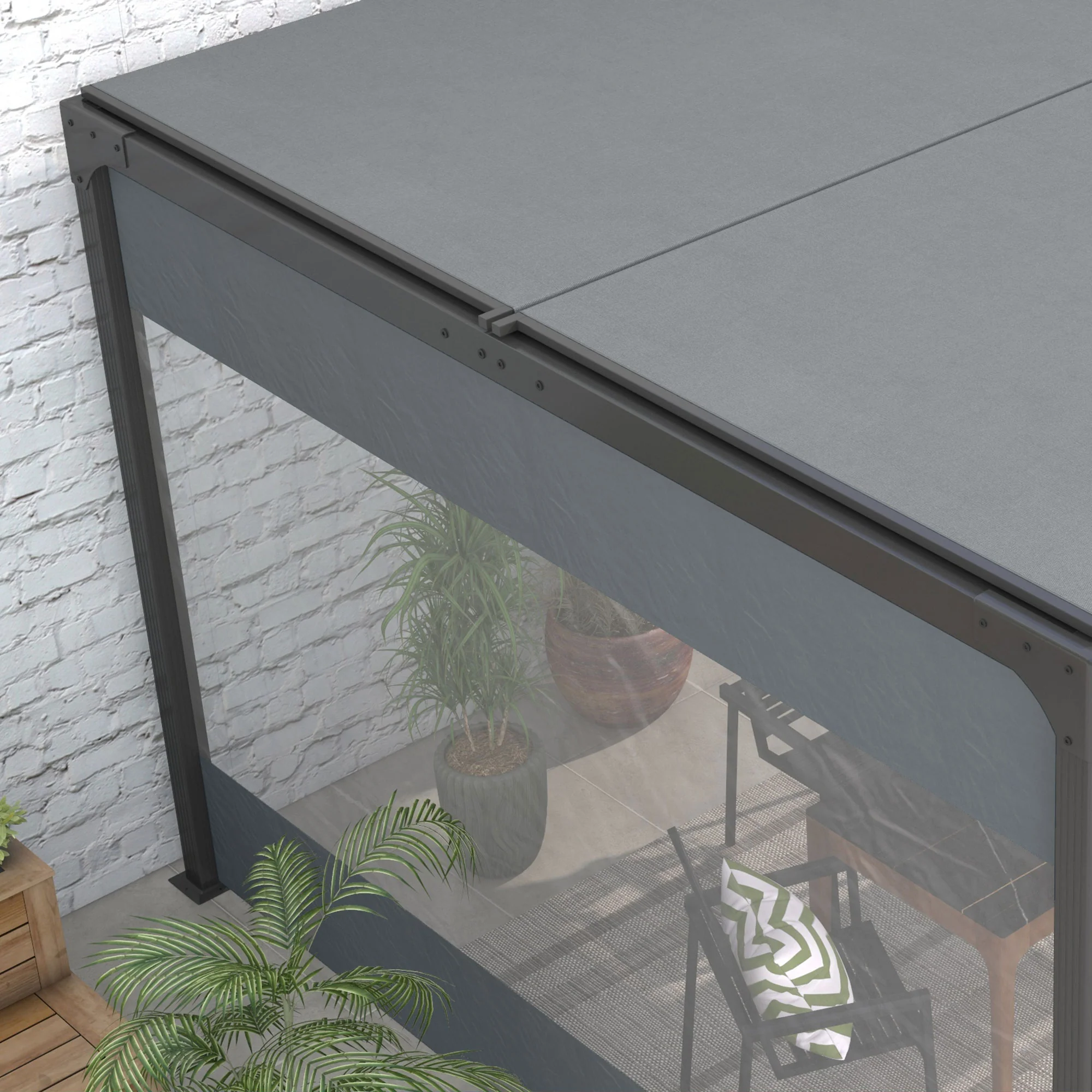 Outsunny 3x2m Side Panels With Large Window, For 3(m) Long Pergola - Image 8