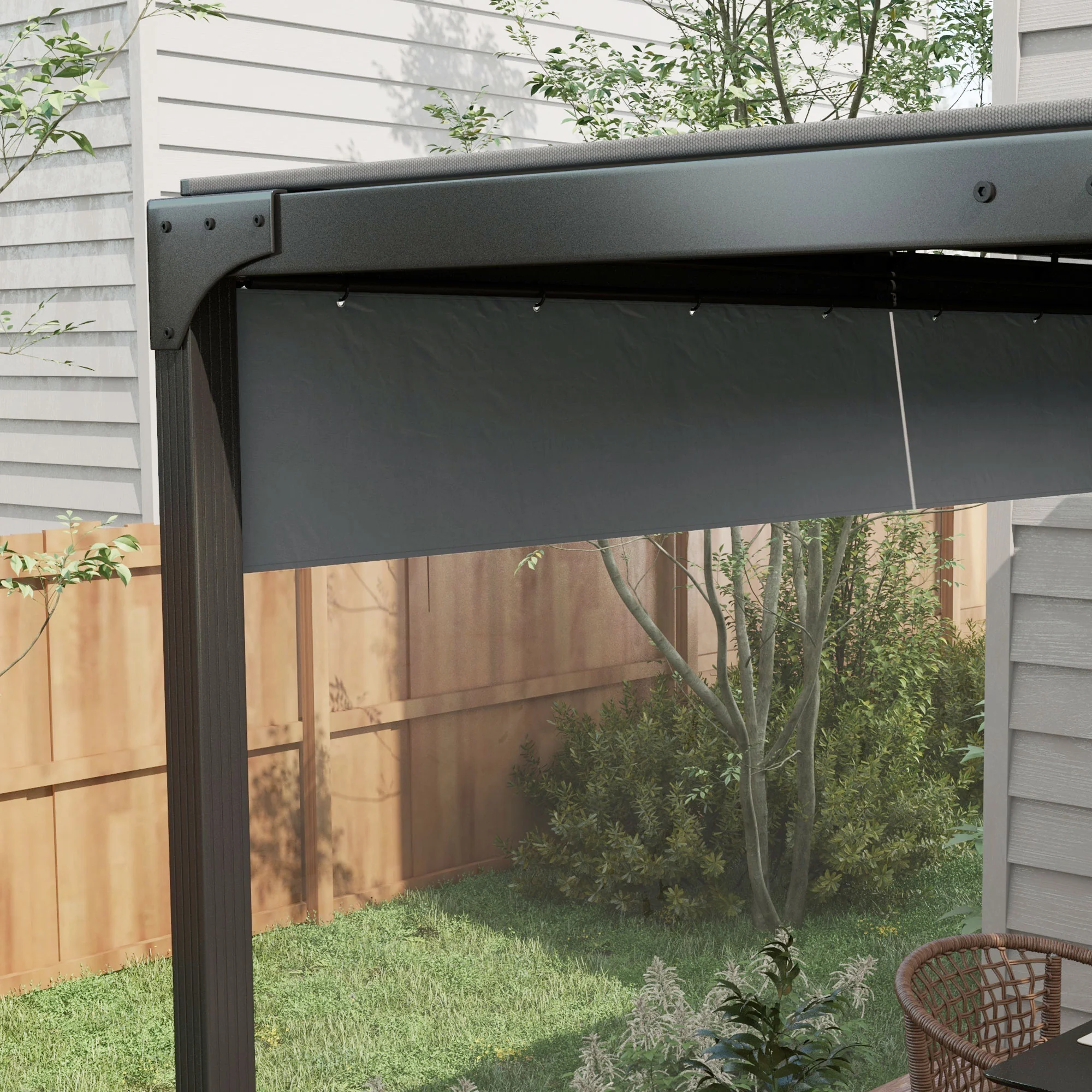 Outsunny 3x2m Side Panels With Large Window, For 3(m) Long Pergola - Image 9