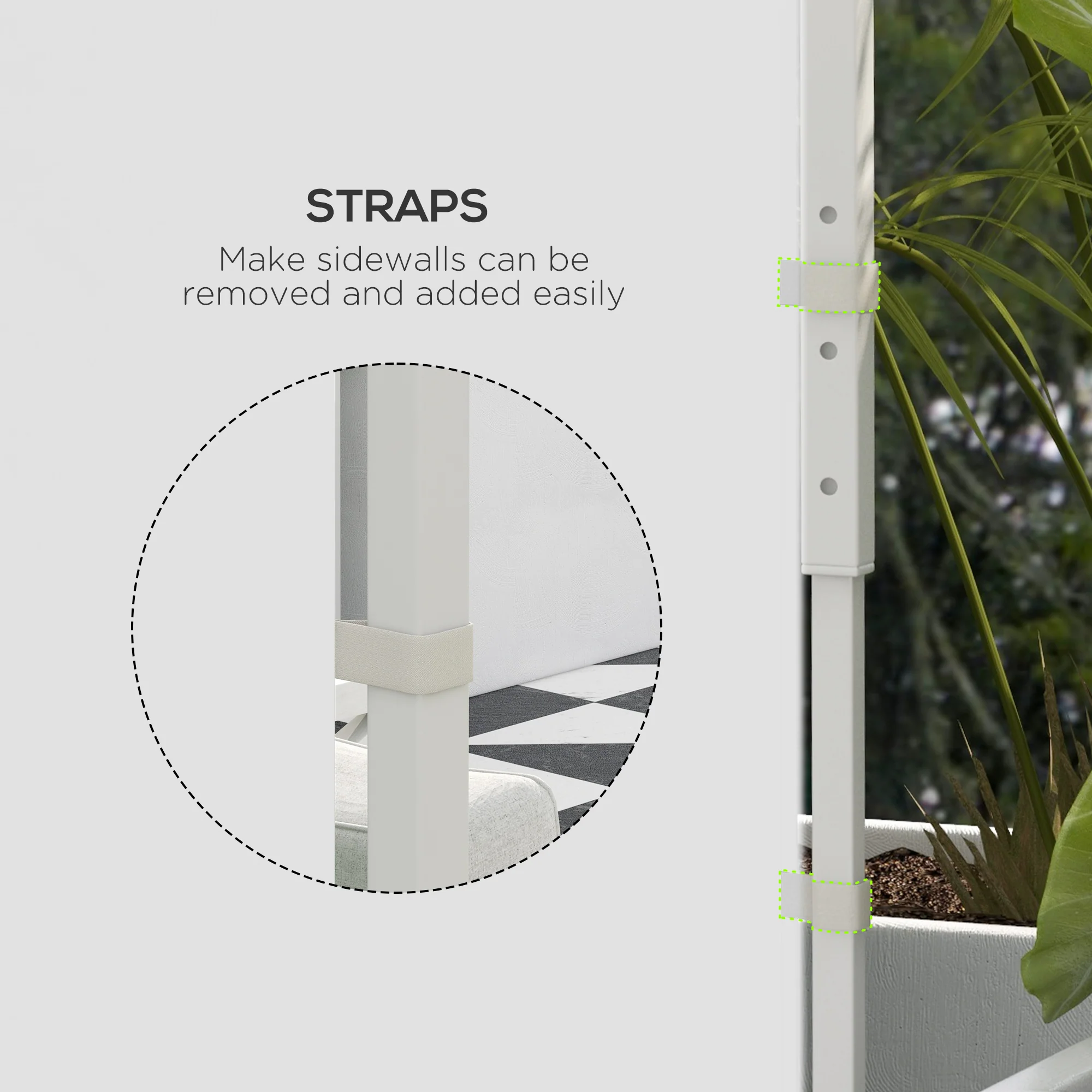 Outsunny 3x3(m) or 3x6m Pop Up Gazebo Side Panels Replacement, 2 Pack, White - Image 7