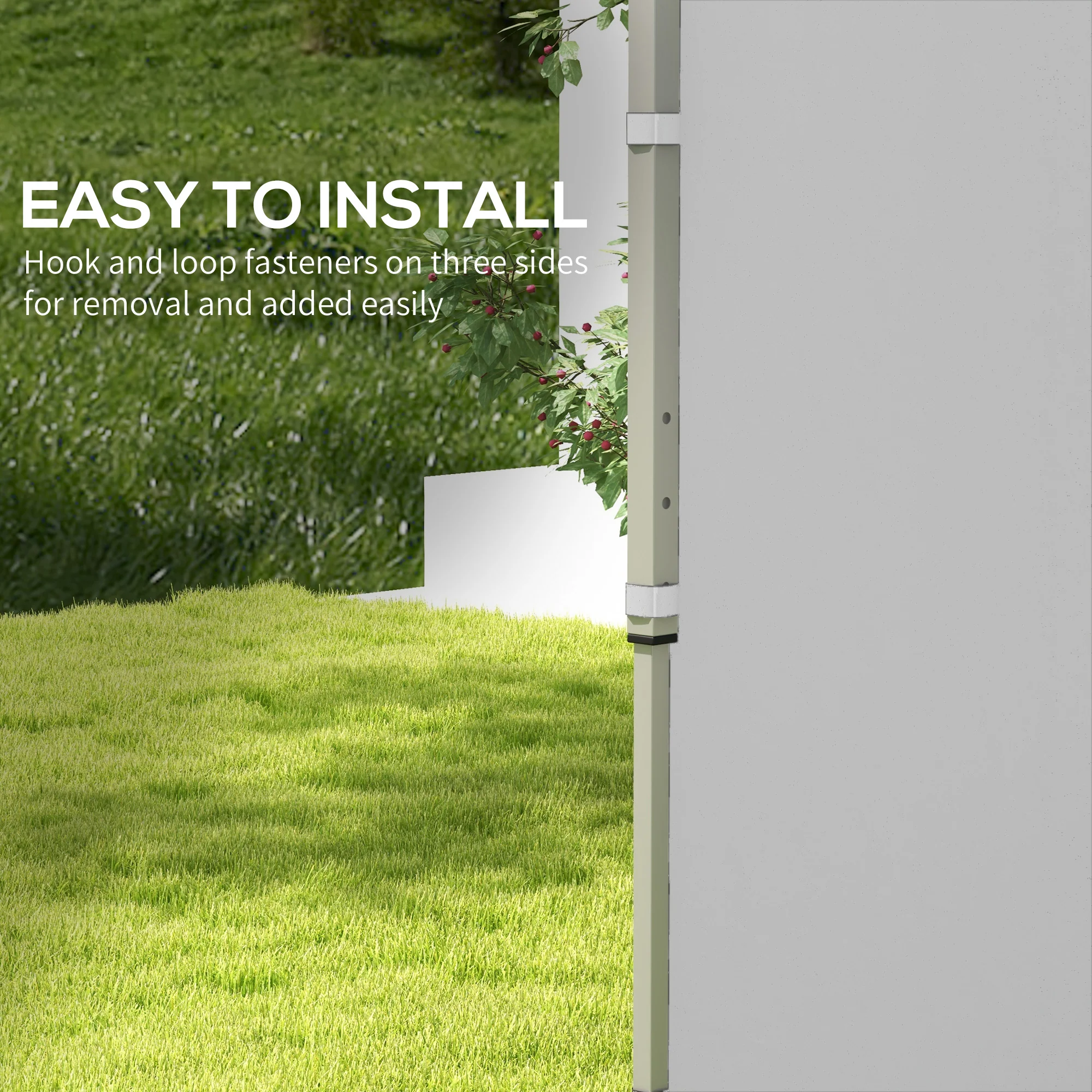 Outsunny 3x3(m) or 3x6m Pop Up Gazebo Side Panels with Zipped Doors, Grey - Image 7