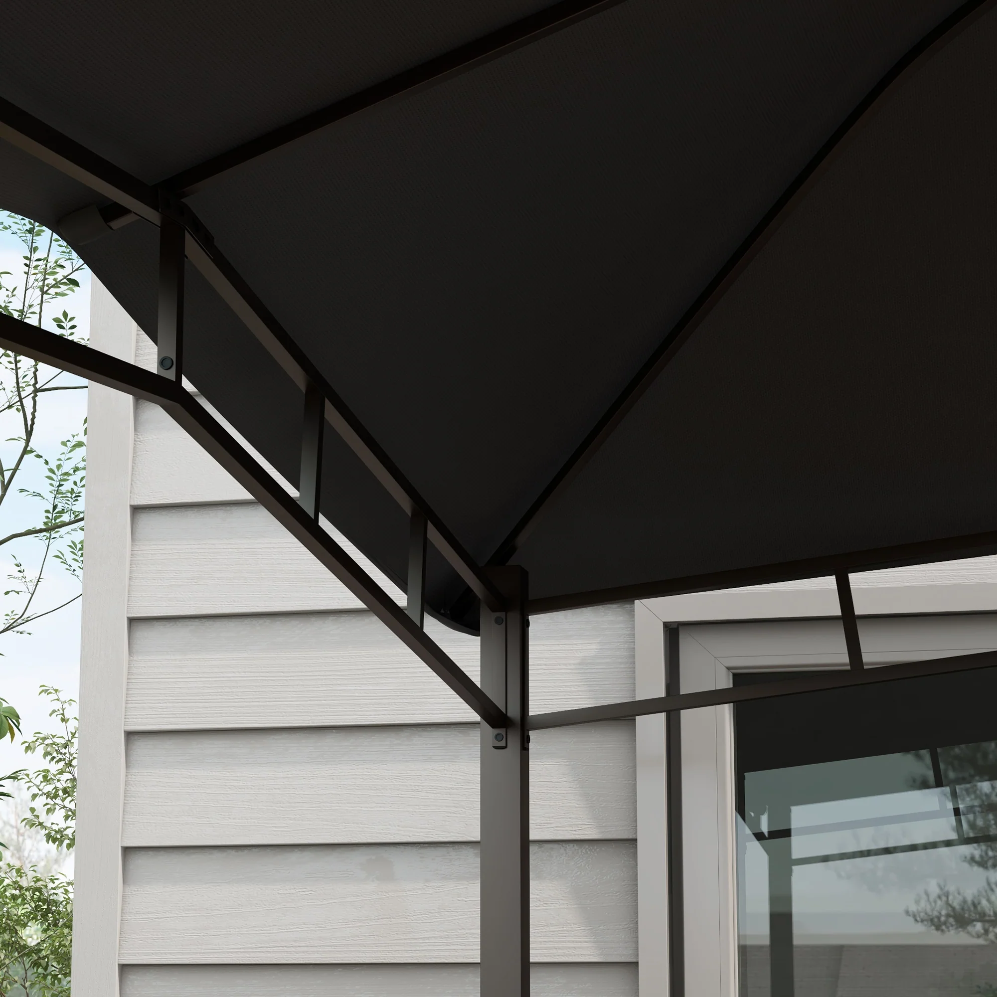 Outsunny 3x3(m) Outdoor Patio Gazebo Pavilion Canopy Tent Steel Frame Grey - Image 9