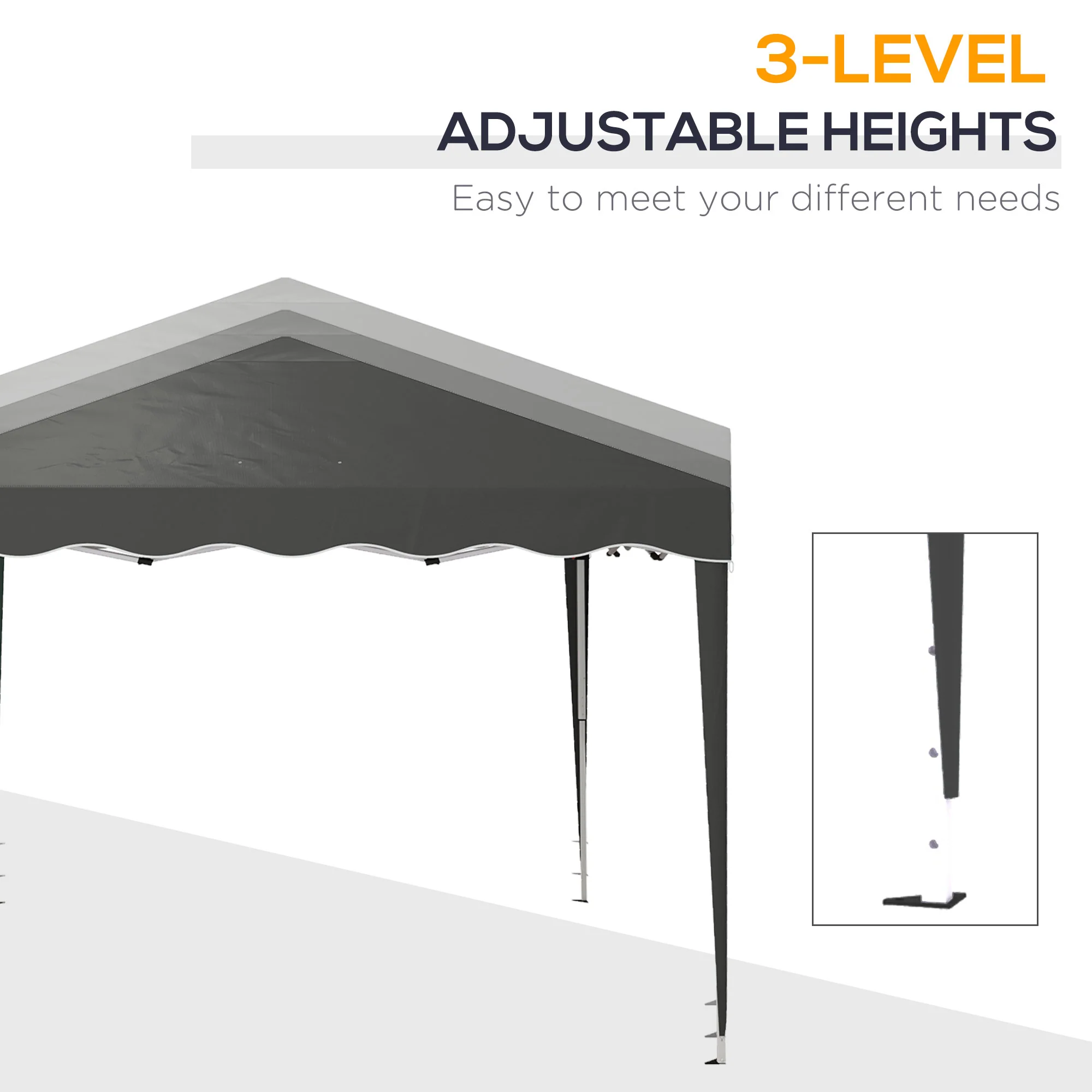 Outsunny 3x3(m) Pop Up Gazebo Marquee Tent For Garden W/ Carry Bag - Image 12