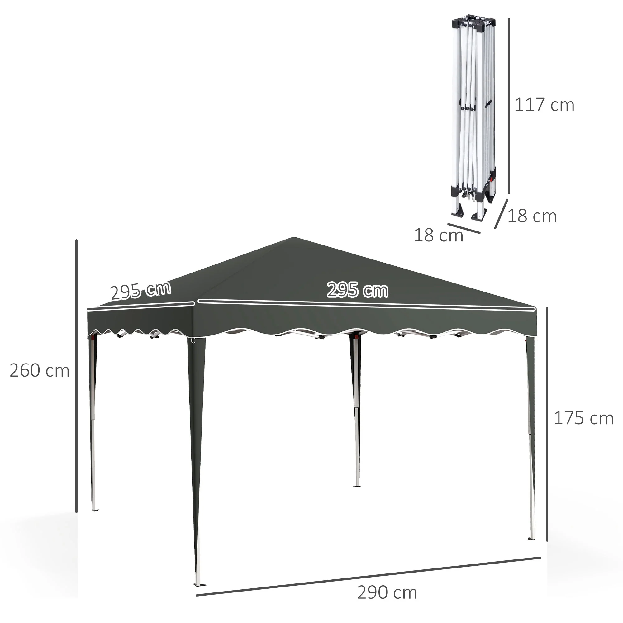 Outsunny 3x3(m) Pop Up Gazebo Marquee Tent For Garden W/ Carry Bag - Image 14
