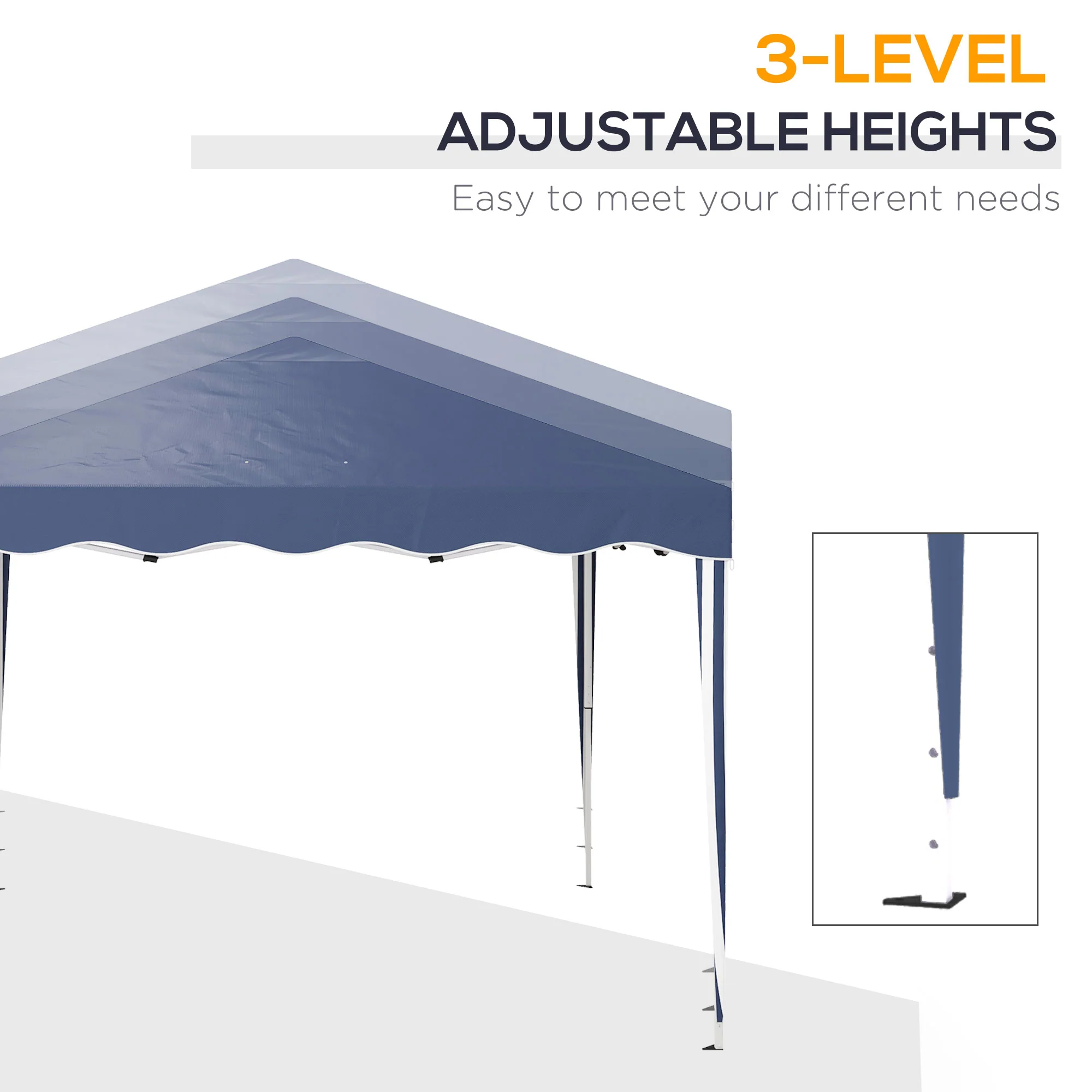Outsunny 3x3(m) Pop Up Gazebo Marquee Tent For Garden W/ Carry Bag - Image 3
