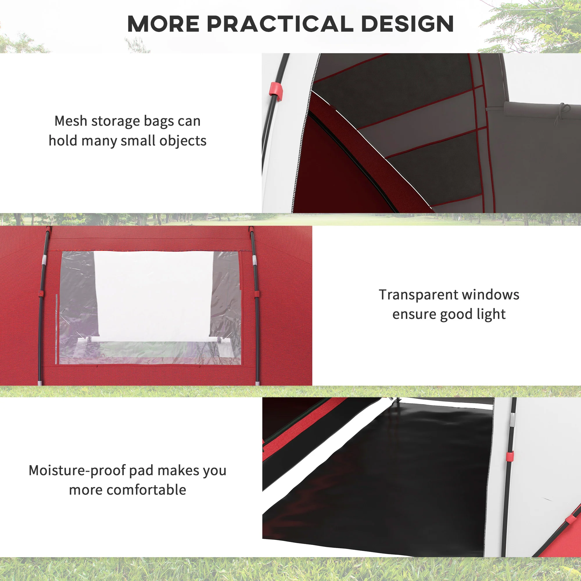 Outsunny 4-6 Persons Camping Tent Dome Family Travel Group Hiking Room Fishing - Image 6