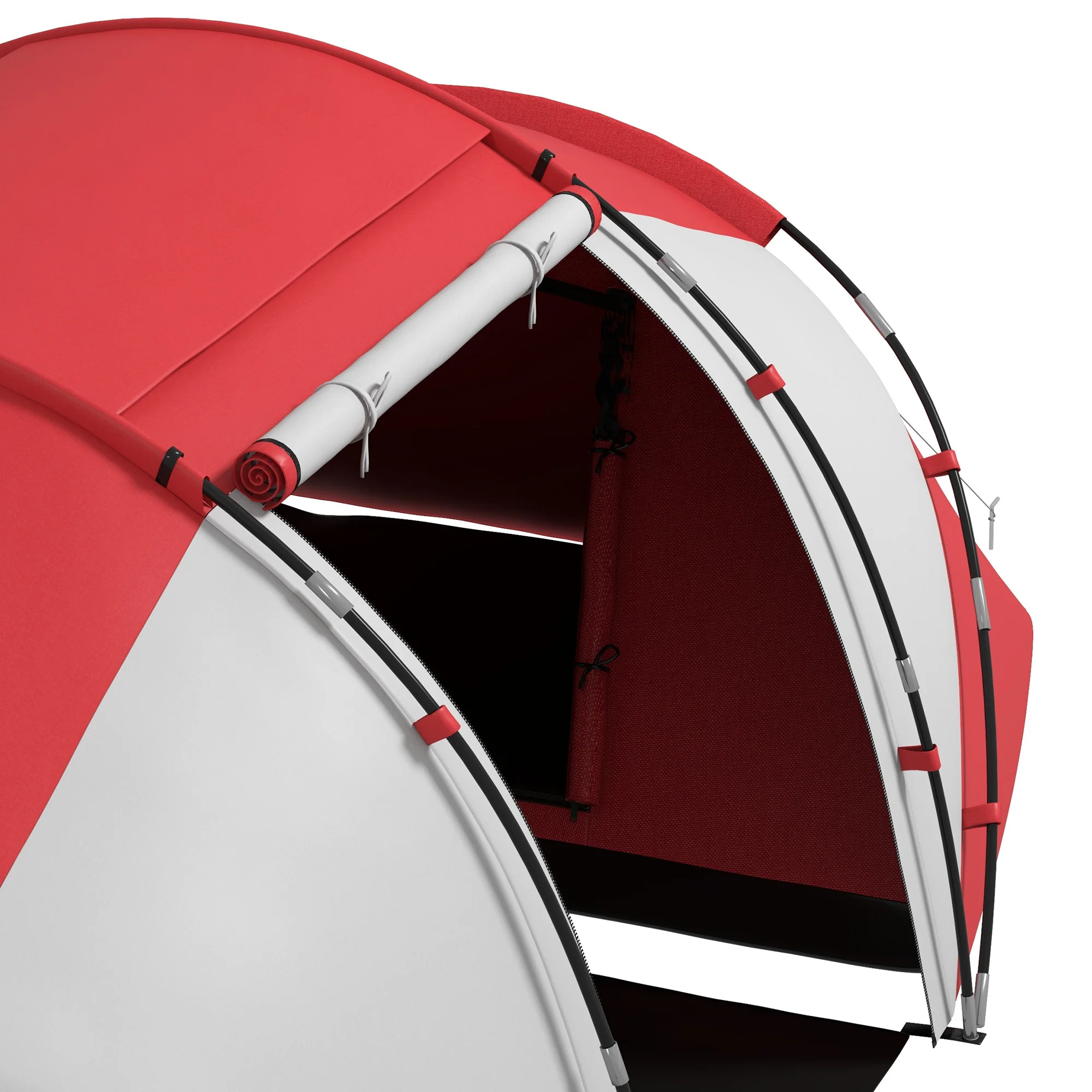 Outsunny 4-6 Persons Camping Tent Dome Family Travel Group Hiking Room Fishing - Image 9