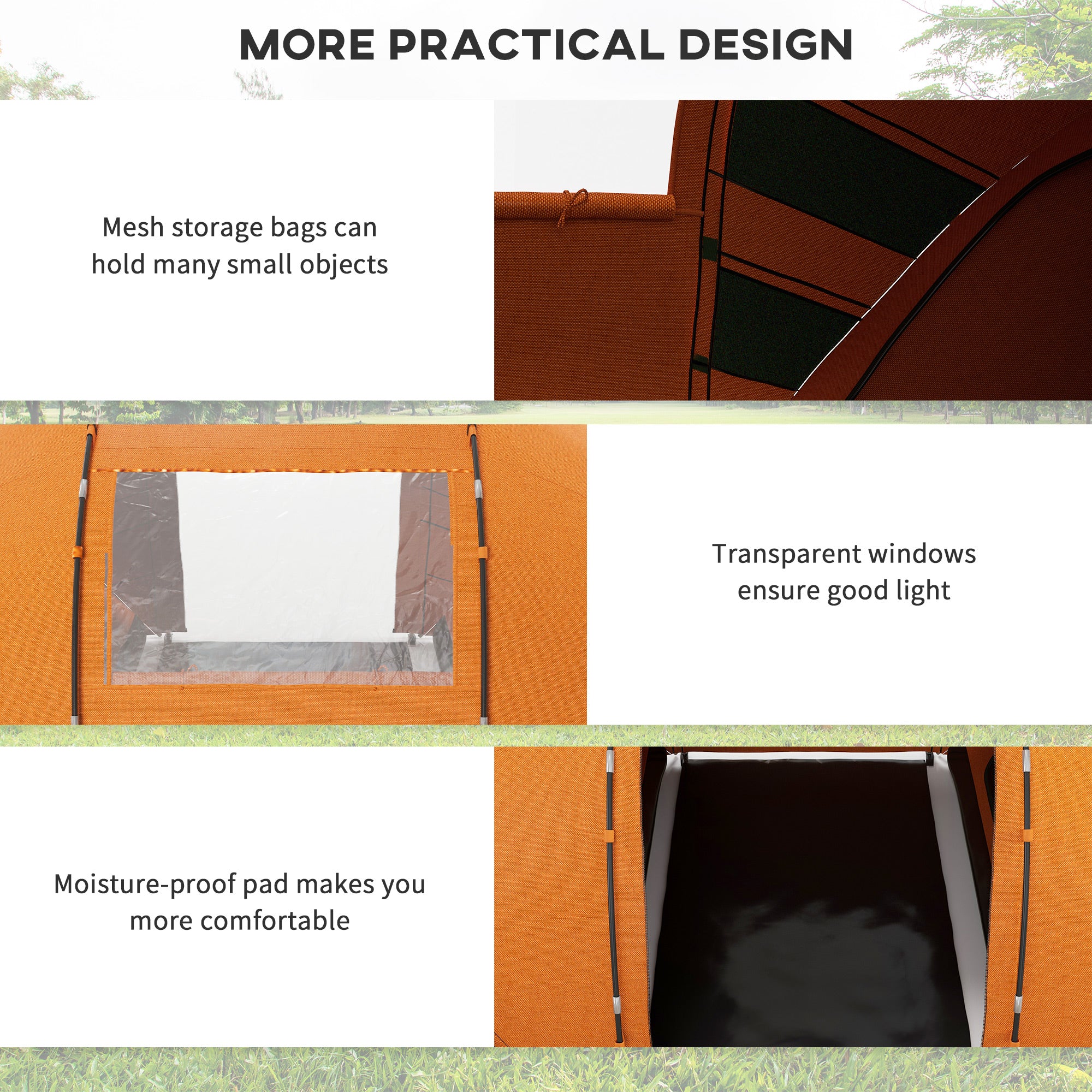 Outsunny 4-6 Persons Camping Tent Dome Family Travel Group Hiking Room Fishing - Image 6