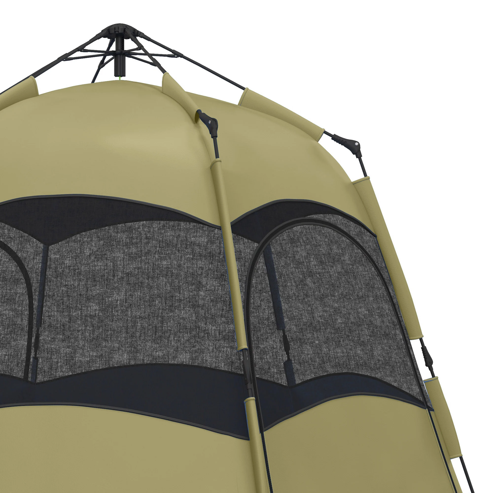 Outsunny 4 Person Camping Tent Festival Hiking Shelter, Dark Green - Image 9