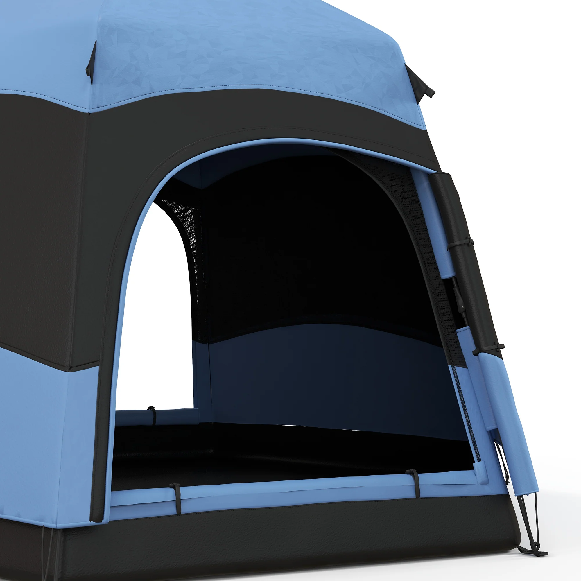 Outsunny 4 Person Pop Up Tent Camping Festival Hiking Shelter Family Blue&Black - Image 8
