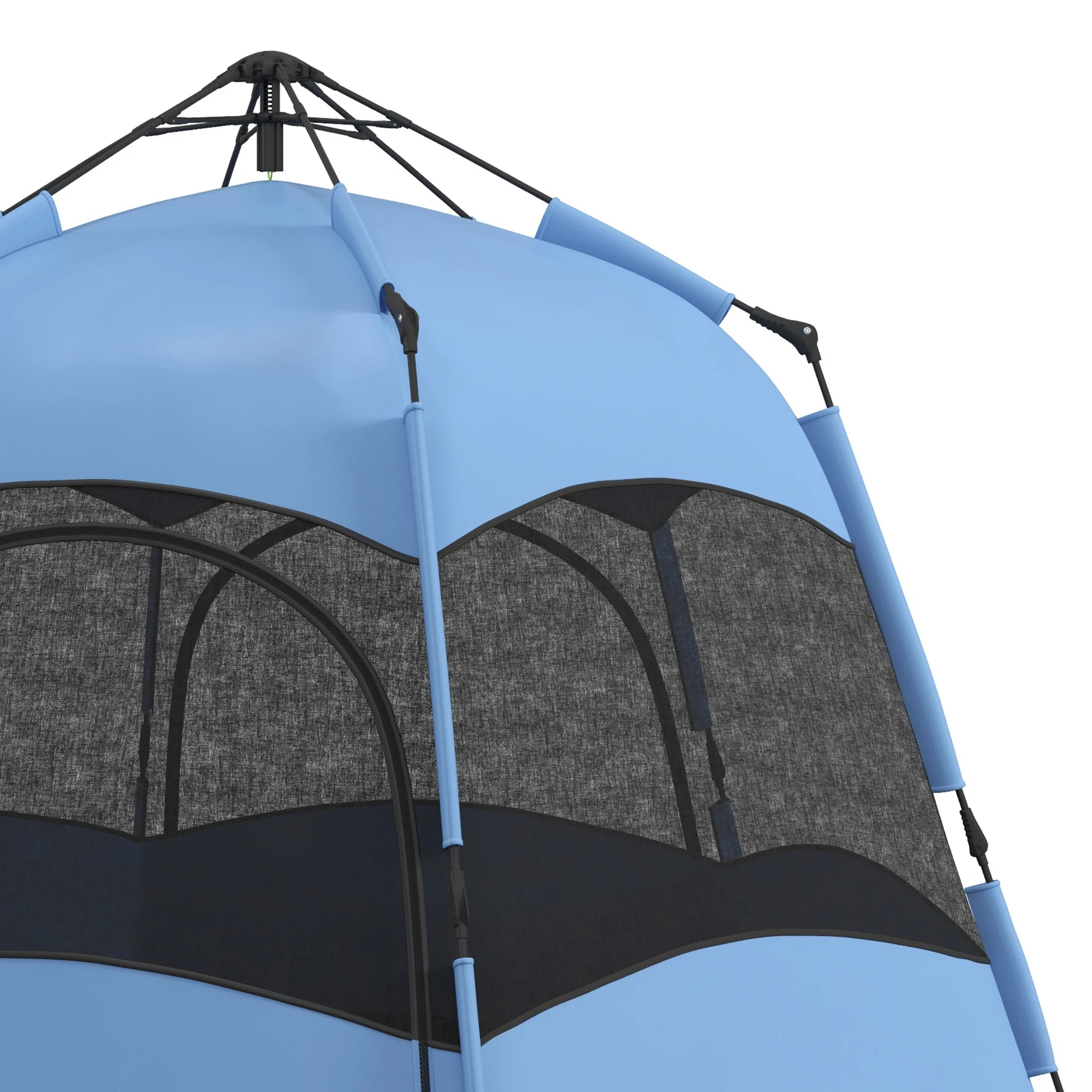 Outsunny 4 Person Pop Up Tent Camping Festival Hiking Shelter Family Blue&Black - Image 9