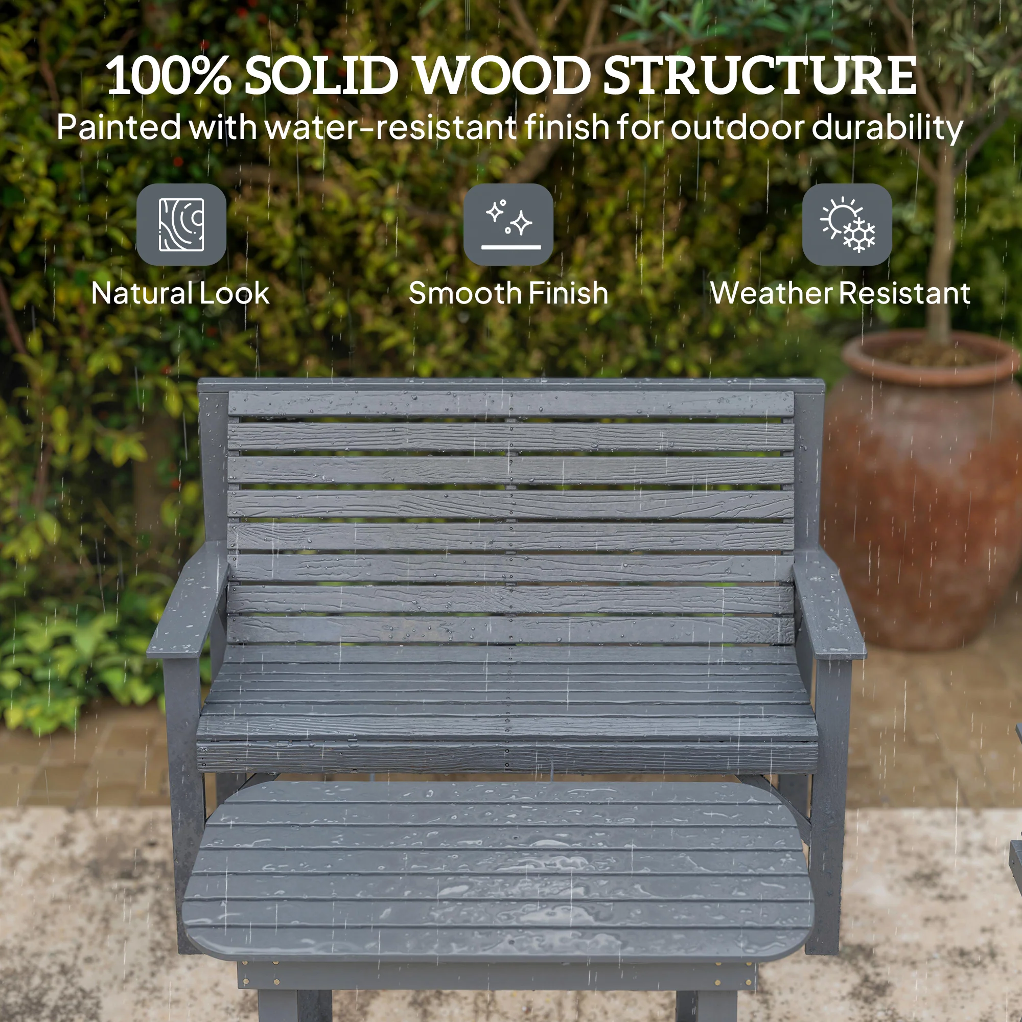 Outsunny 4 Seater Garden Furniture Sofa Set with Curved Seat, Grey - Image 5