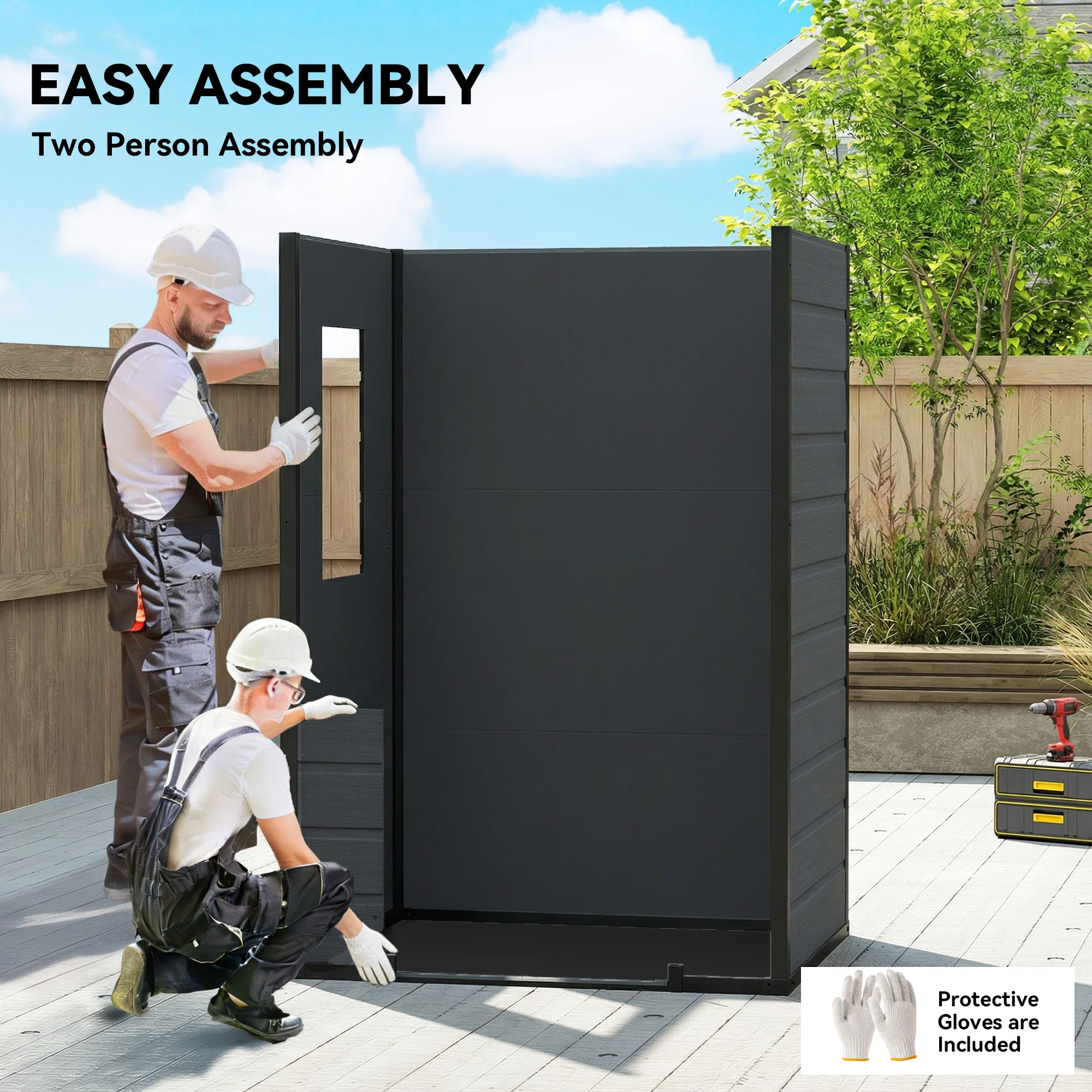 Outsunny 4 X 3 Ft Plastic Small Garden Shed With Lockable Door, Dark Grey - Image 7
