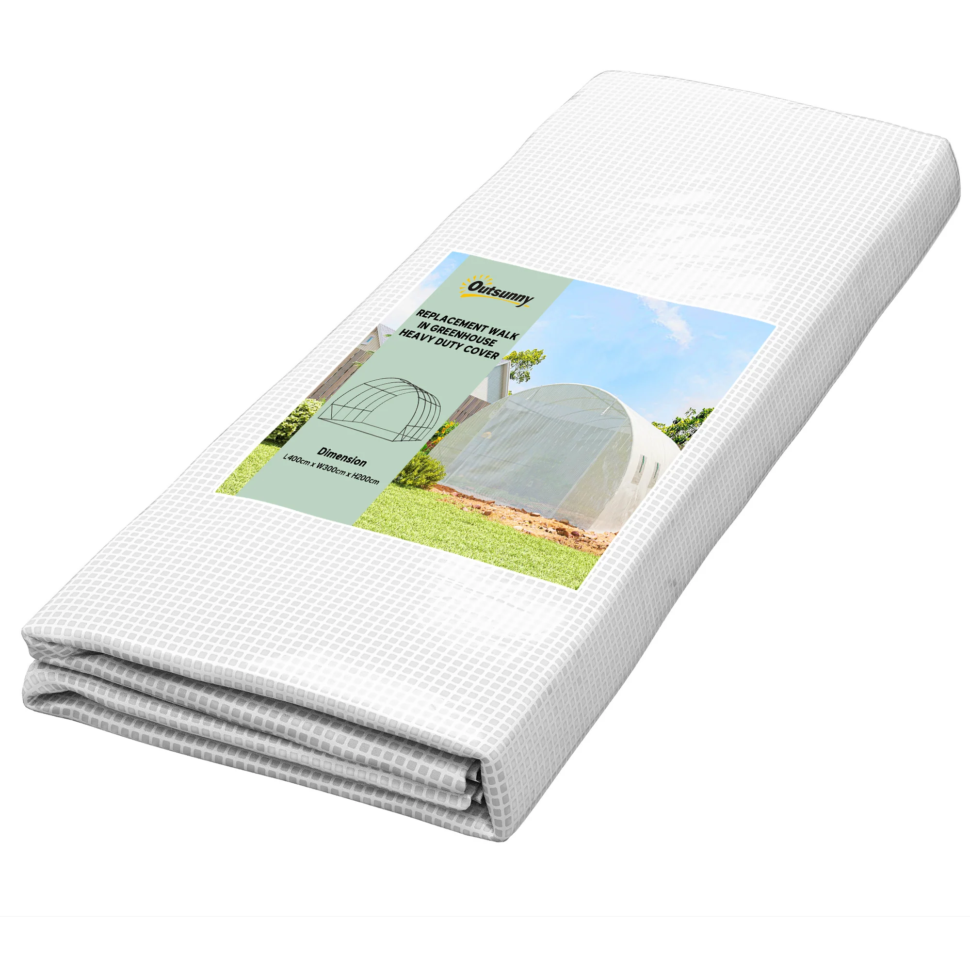 Outsunny 4 X 3 X 2m Greenhouse Replacement Cover ONLY For Tunnel Greenhouse - Image 11