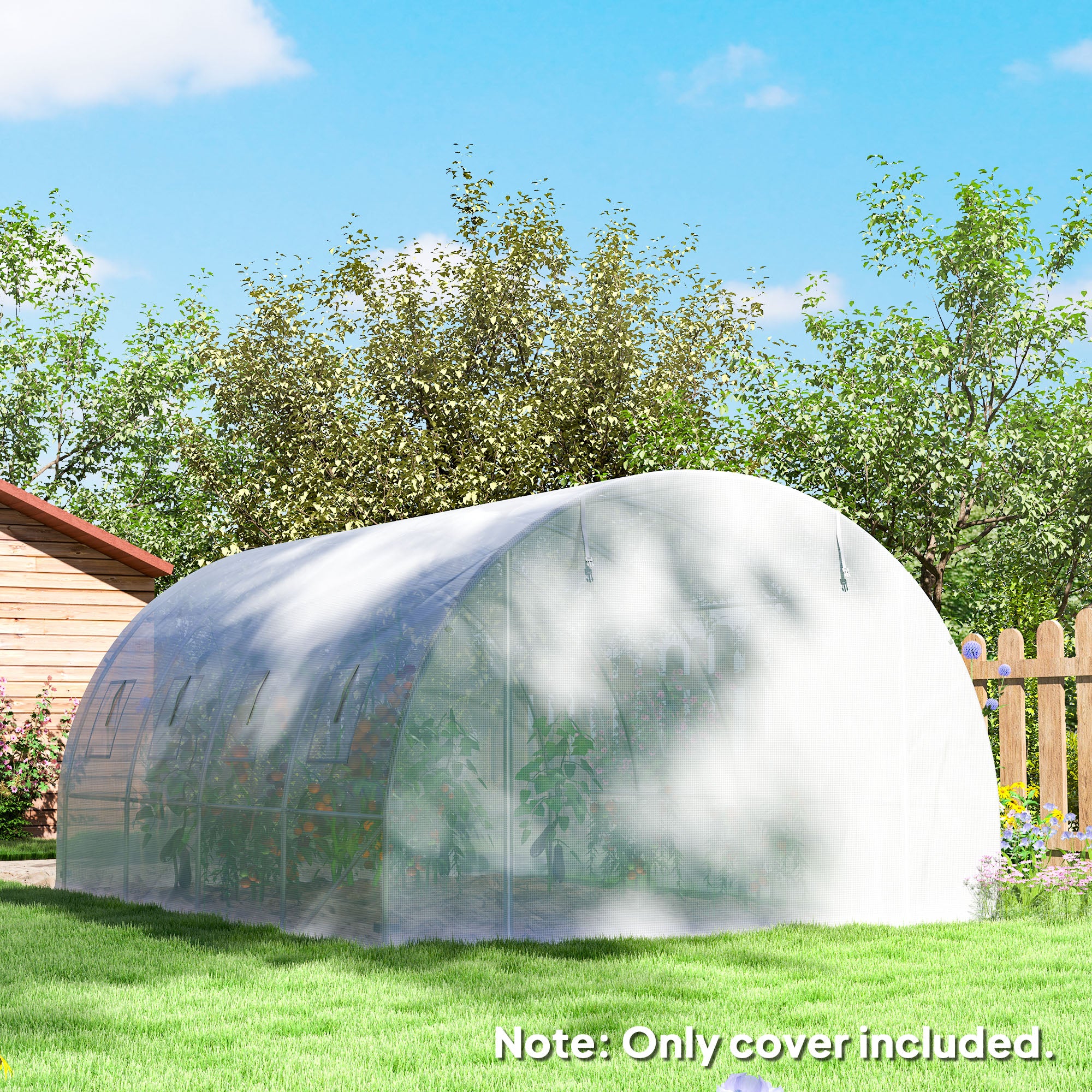 Outsunny 4 X 3 X 2m Greenhouse Replacement Cover ONLY For Tunnel Greenhouse - Image 16
