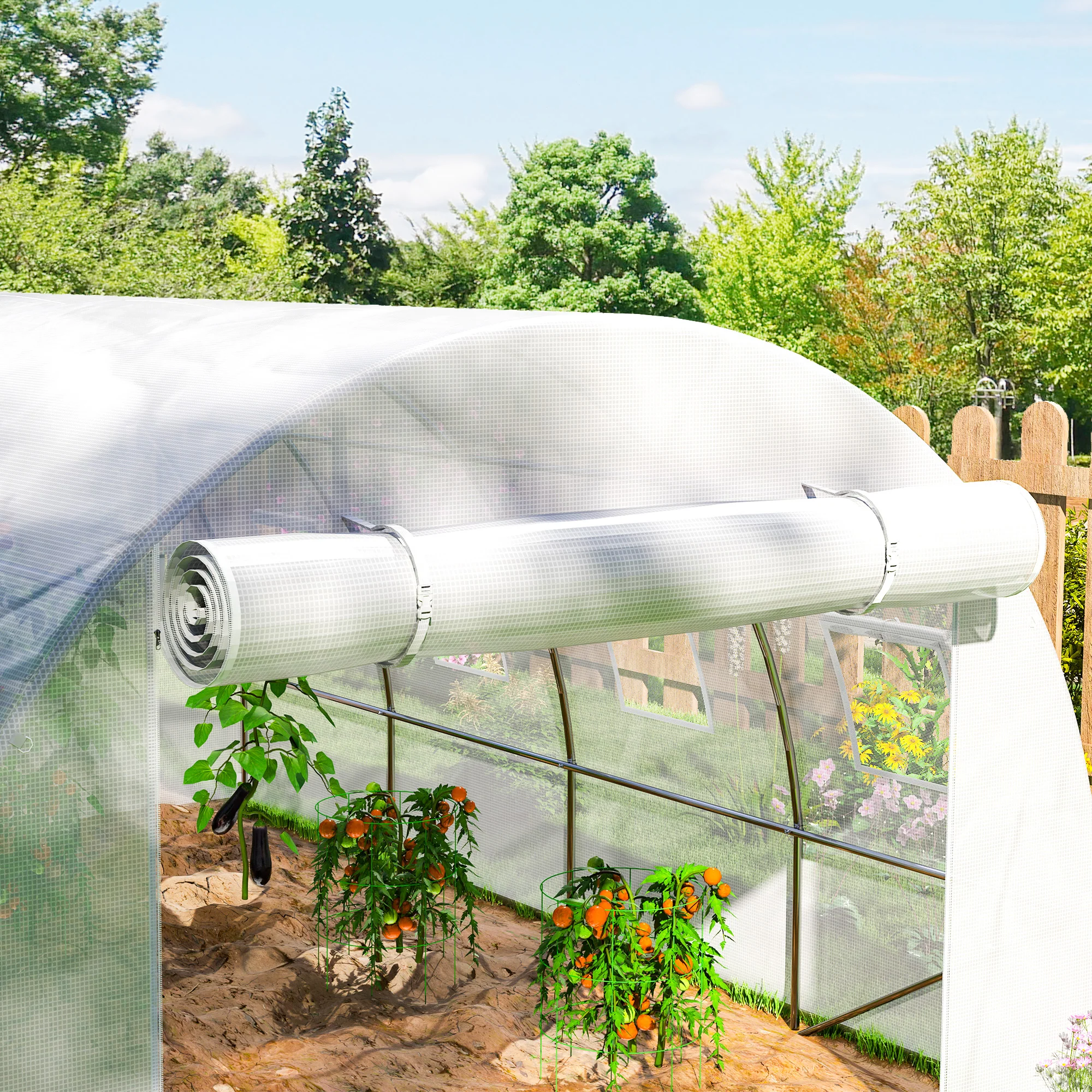 Outsunny 4 X 3 X 2m Greenhouse Replacement Cover ONLY For Tunnel Greenhouse - Image 18