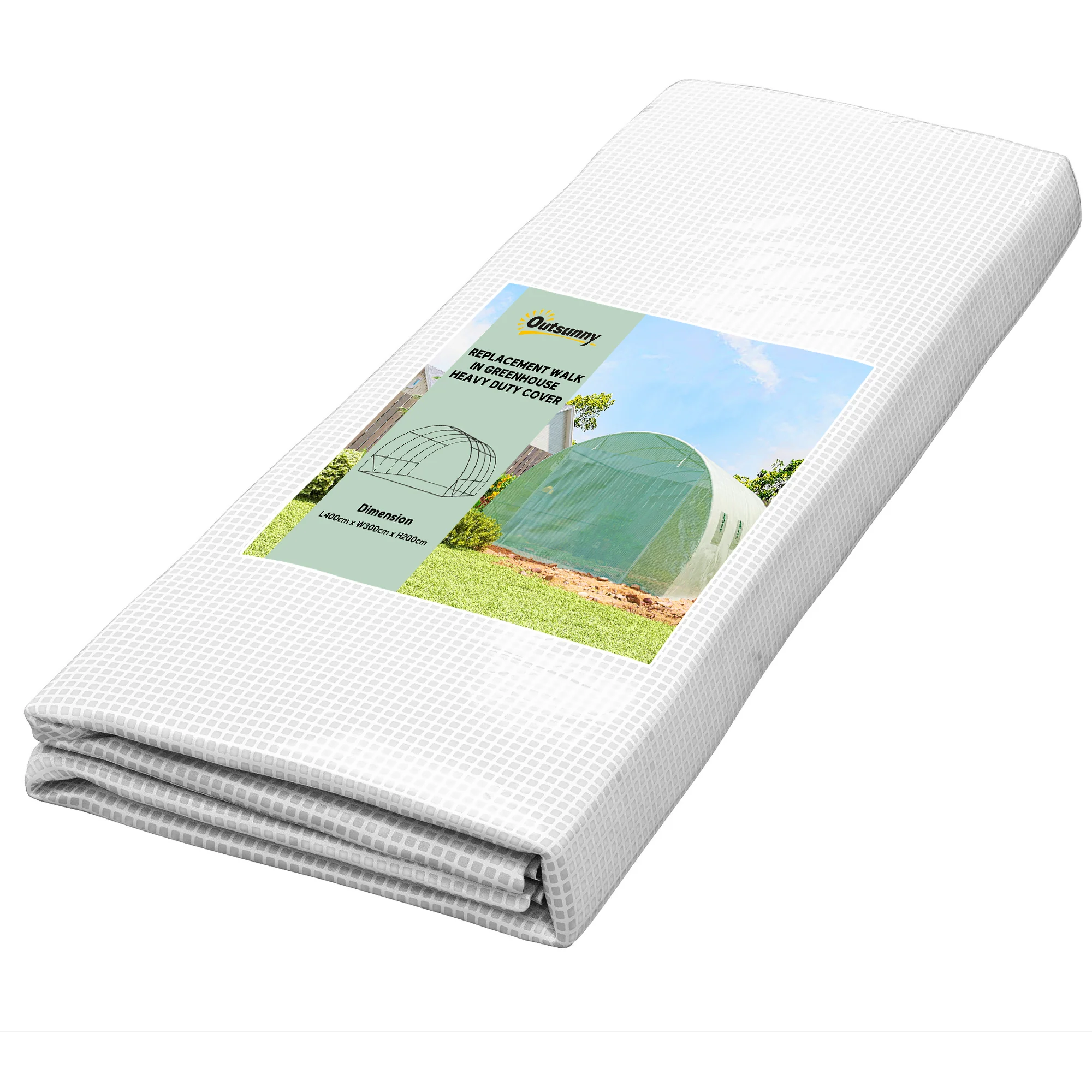 Outsunny 4 X 3 X 2m Greenhouse Replacement Cover ONLY For Tunnel Greenhouse - Image 3