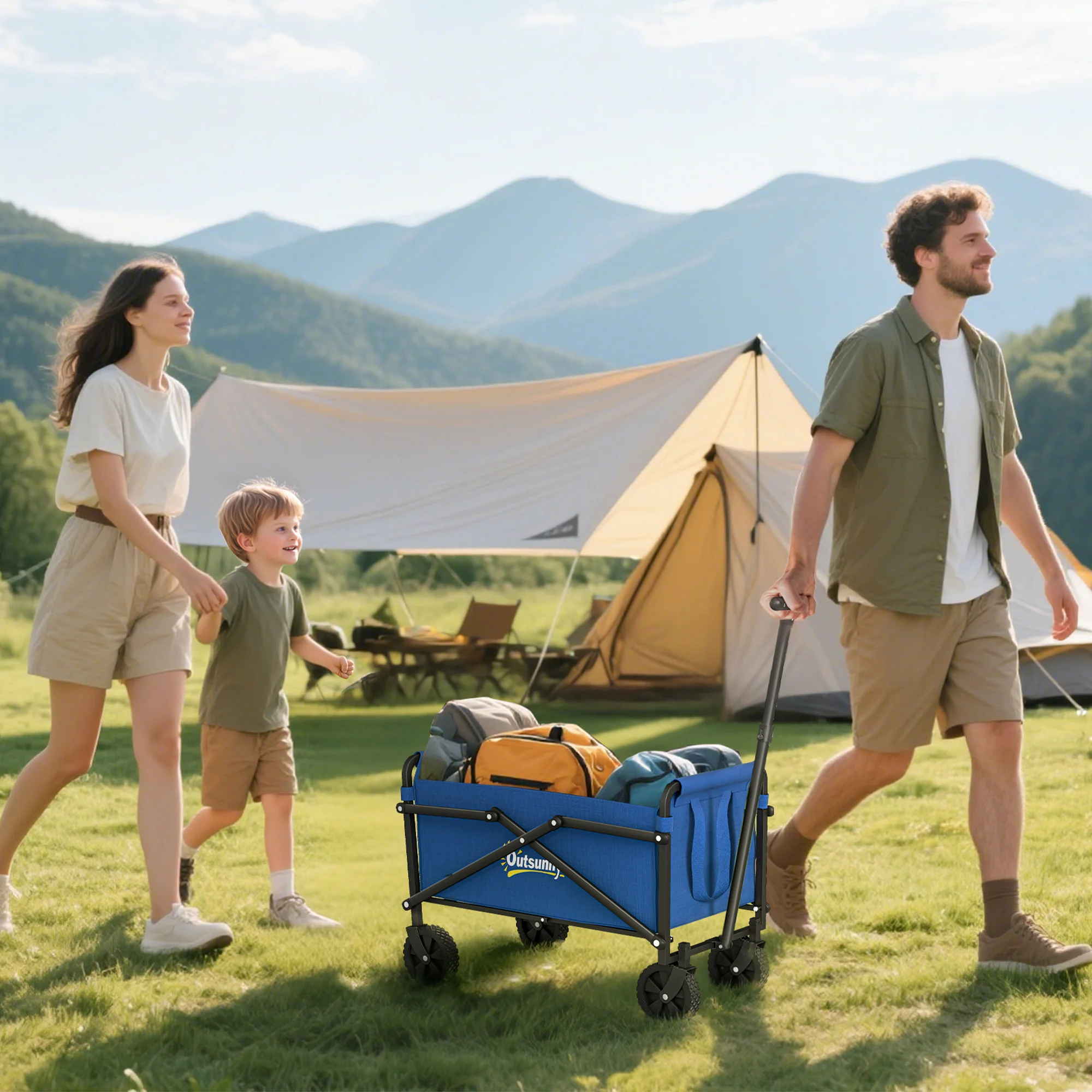Outsunny 41L Festival Trolley, 60kg Heavy Duty Folding Trolley Cart - Image 11