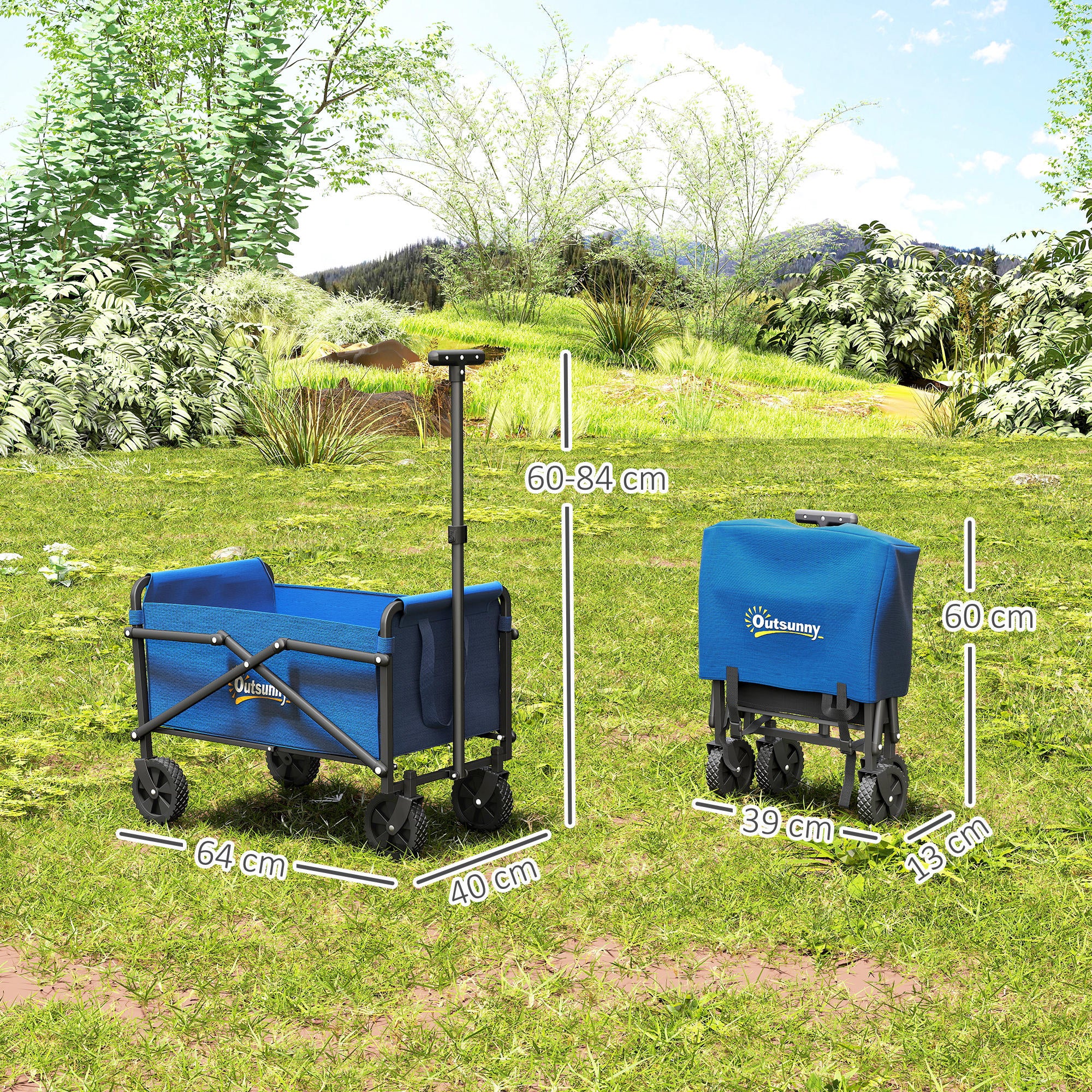 Outsunny 41L Festival Trolley, 60kg Heavy Duty Folding Trolley Cart - Image 14