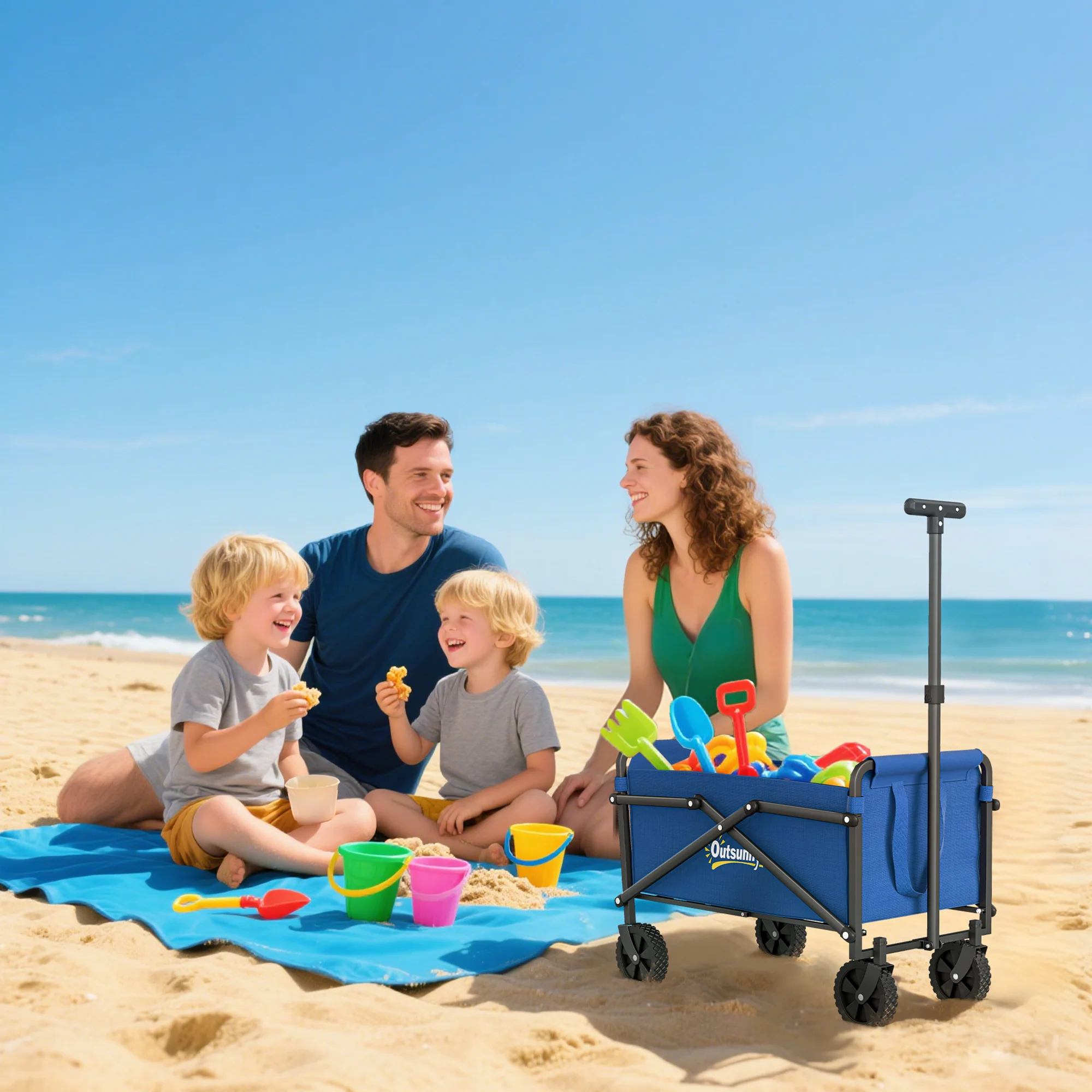 Outsunny 41L Festival Trolley, 60kg Heavy Duty Folding Trolley Cart - Image 18
