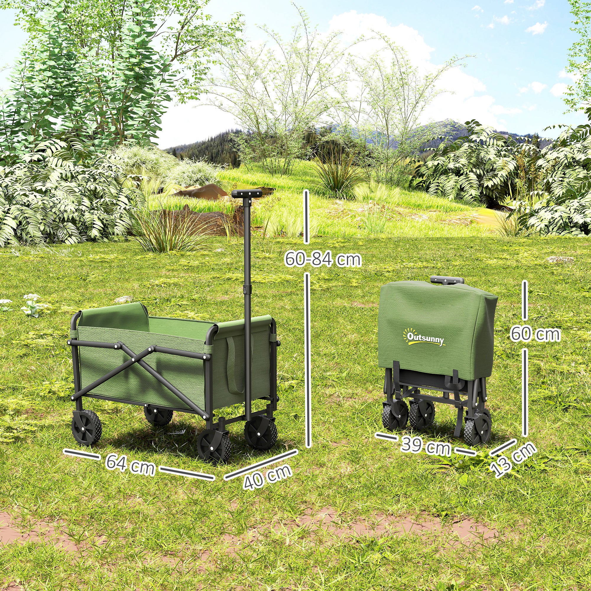 Outsunny 41L Festival Trolley, 60kg Heavy Duty Folding Trolley Cart - Image 23