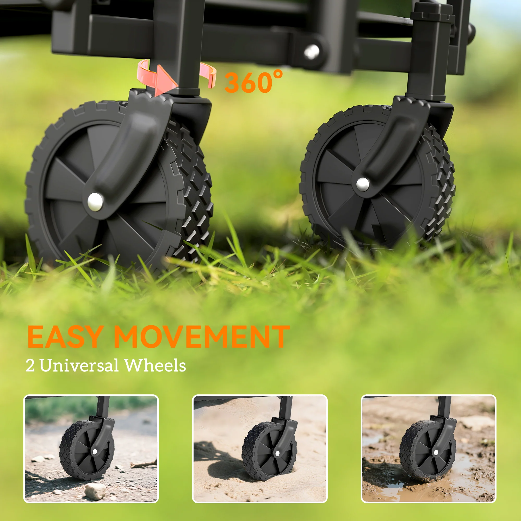 Outsunny 41L Festival Trolley, 60kg Heavy Duty Folding Trolley Cart - Image 25