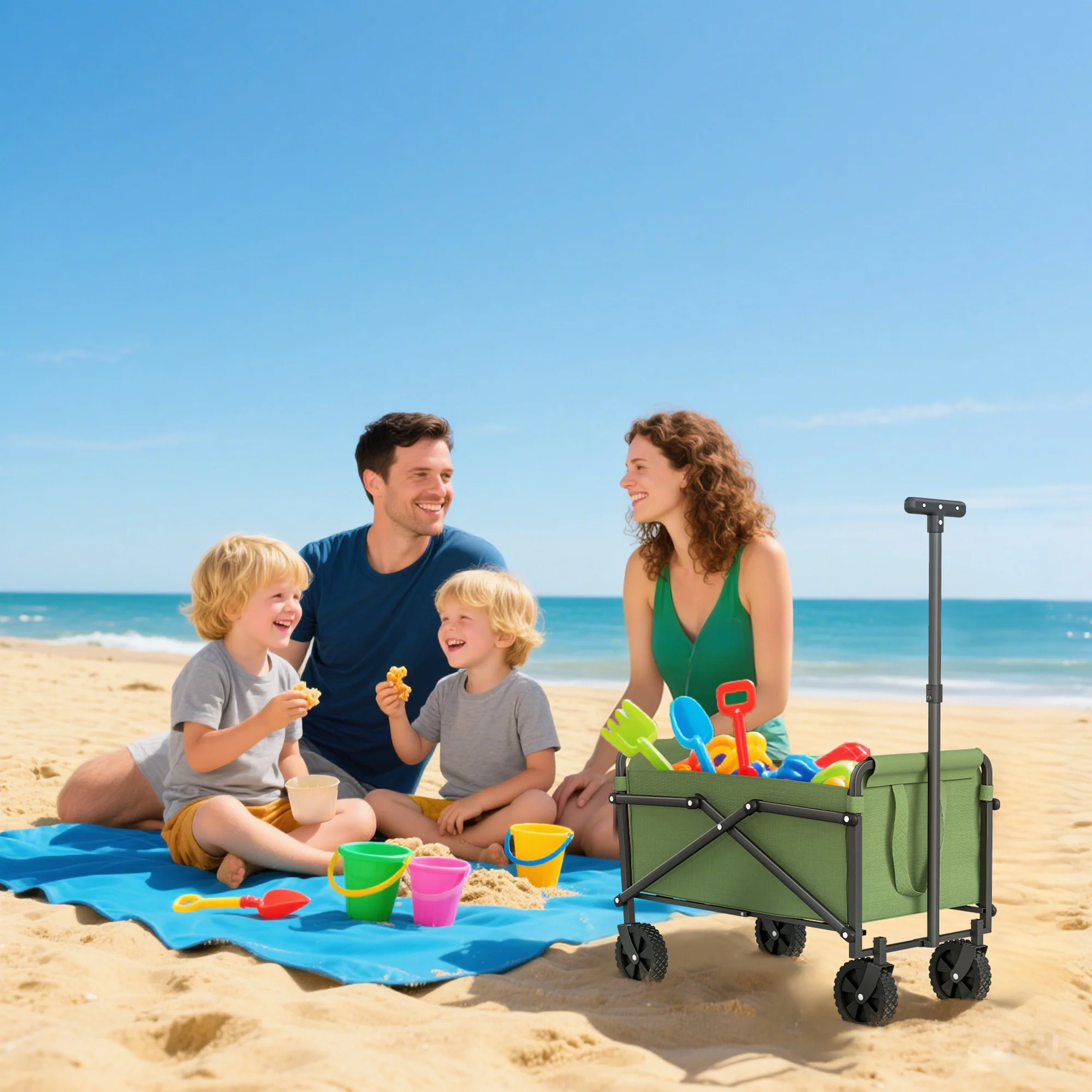 Outsunny 41L Festival Trolley, 60kg Heavy Duty Folding Trolley Cart - Image 27