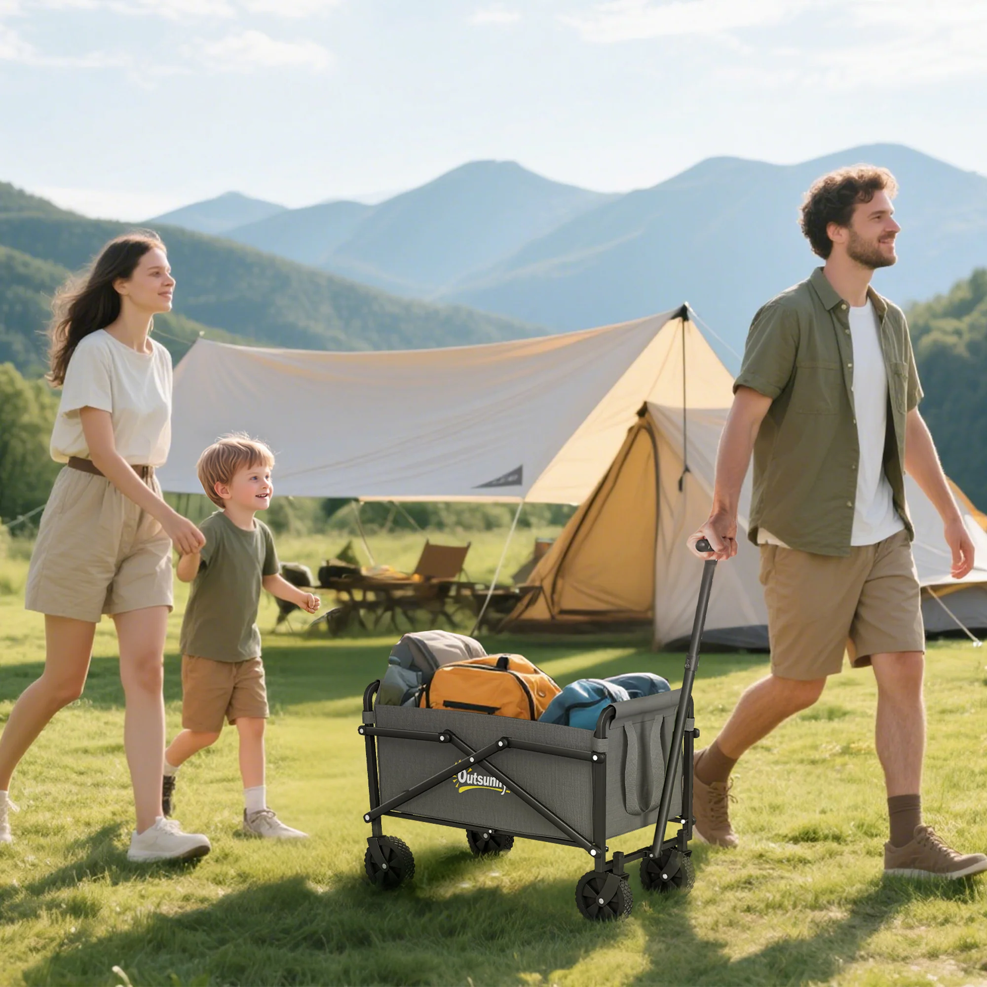 Outsunny 41L Festival Trolley, 60kg Heavy Duty Folding Trolley Cart - Image 29