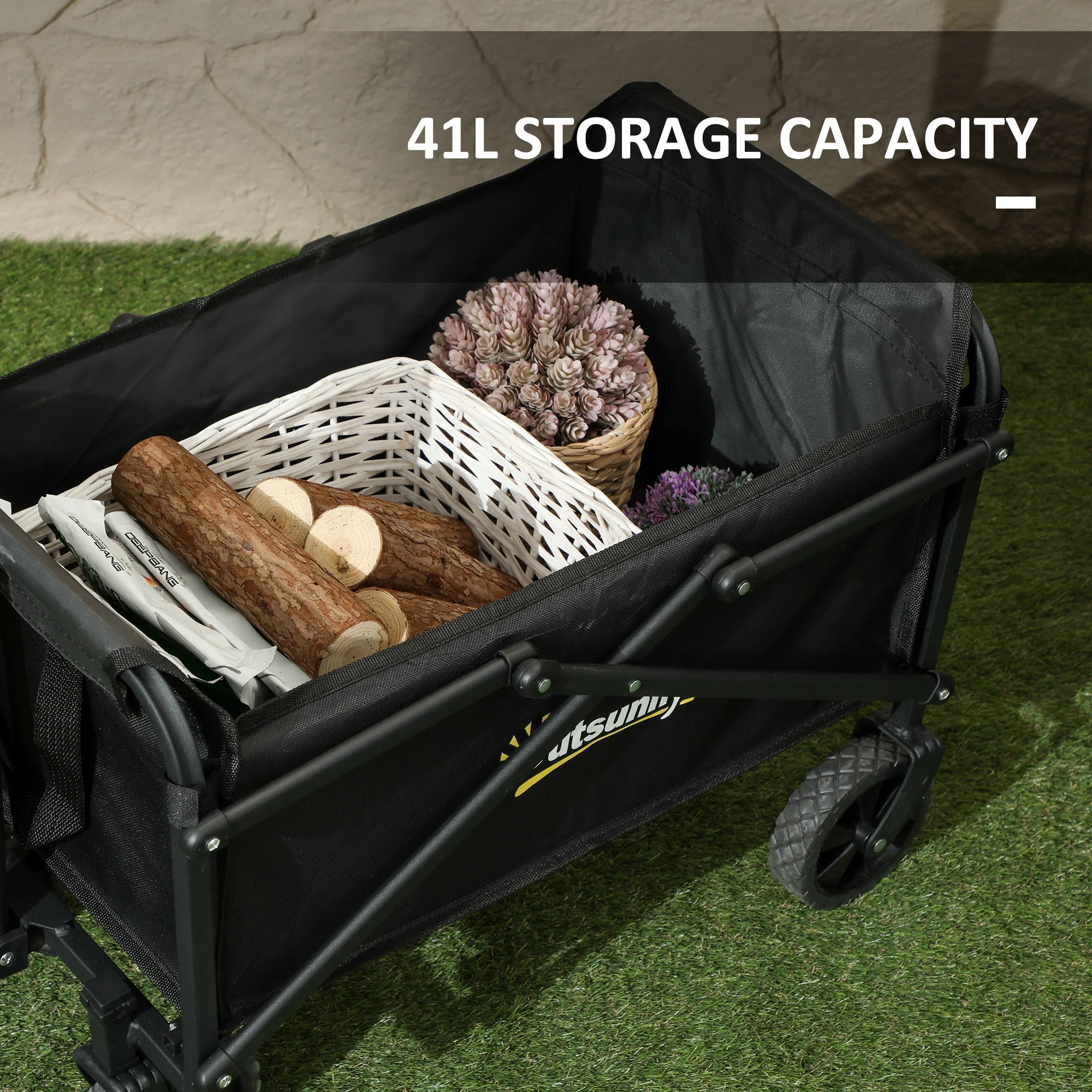 Outsunny 41L Festival Trolley, 60kg Heavy Duty Folding Trolley Cart - Image 3
