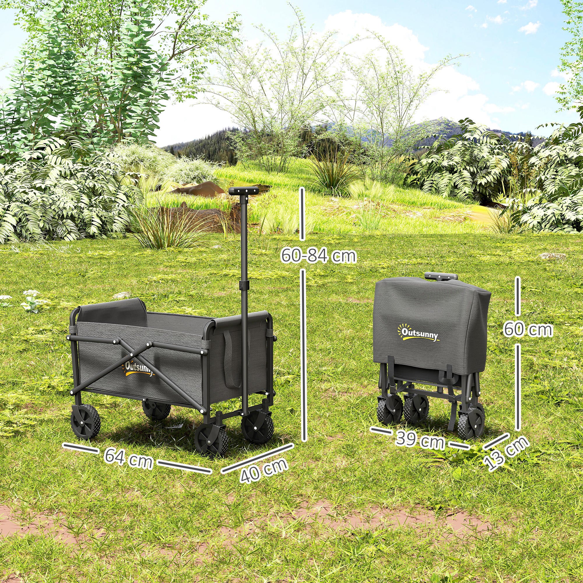 Outsunny 41L Festival Trolley, 60kg Heavy Duty Folding Trolley Cart - Image 32
