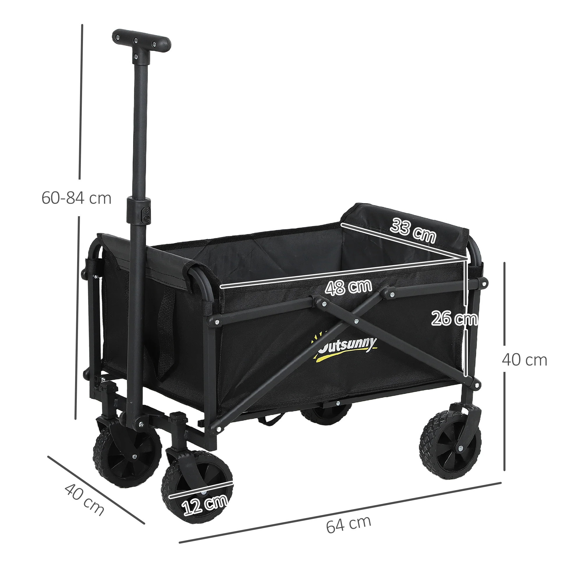 Outsunny 41L Festival Trolley, 60kg Heavy Duty Folding Trolley Cart - Image 5