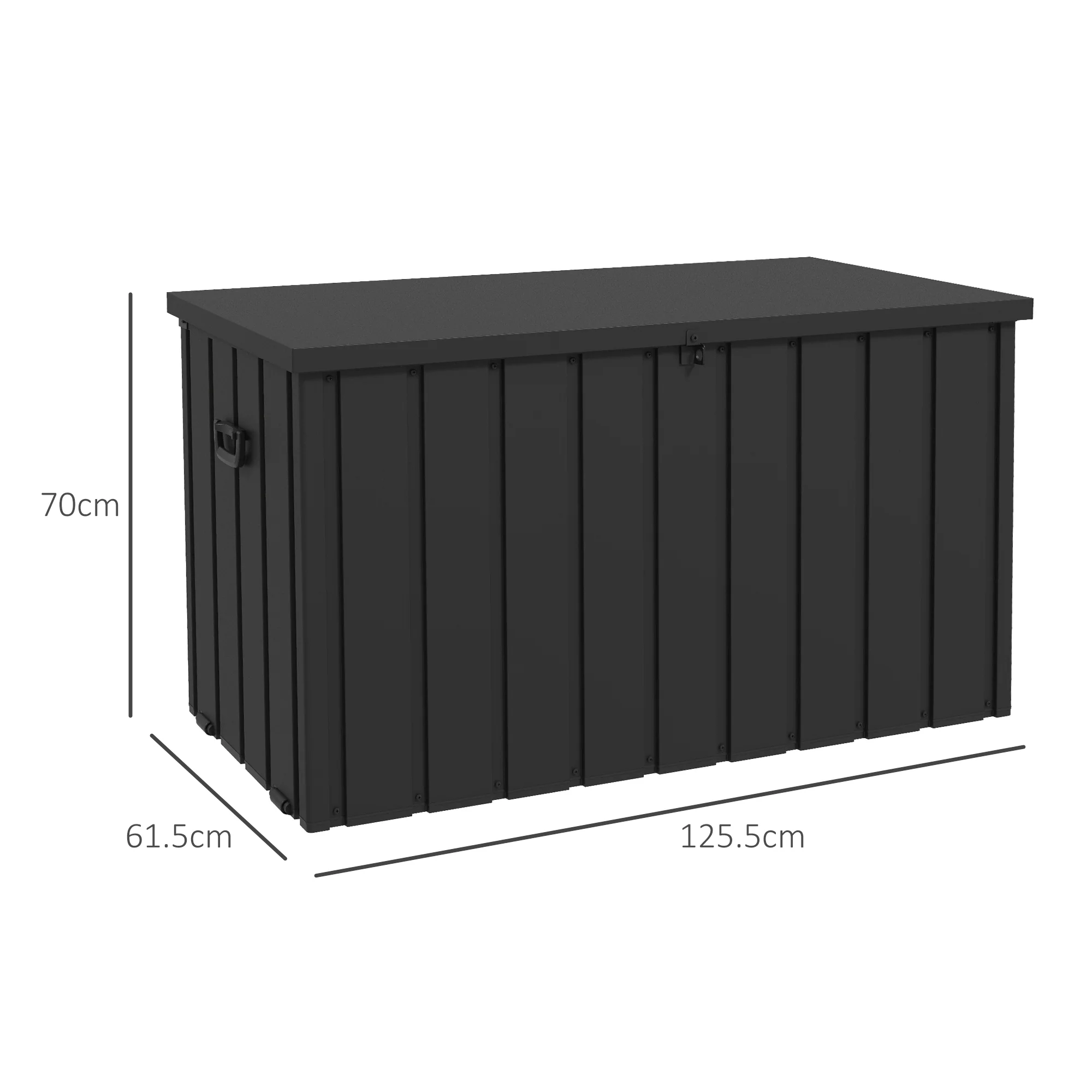 Outsunny 450L Outdoor Storage Box Waterproof with Wheels and Handles - Image 5