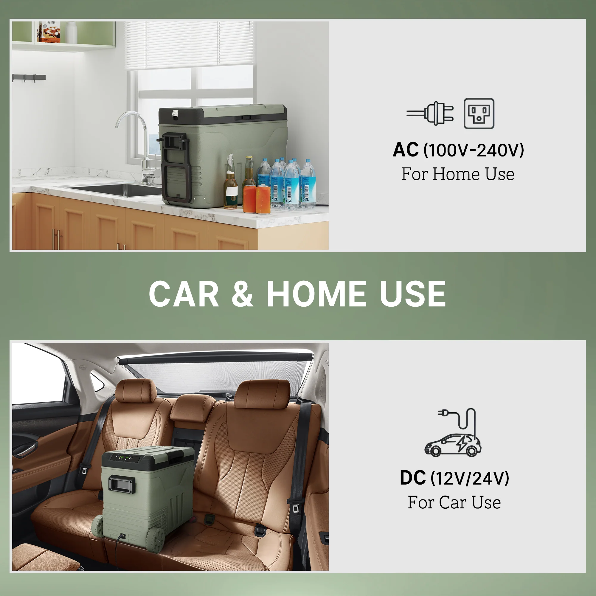 Outsunny 45L Camping Fridge Freezer Dual Zone Car Fridge - Image 4