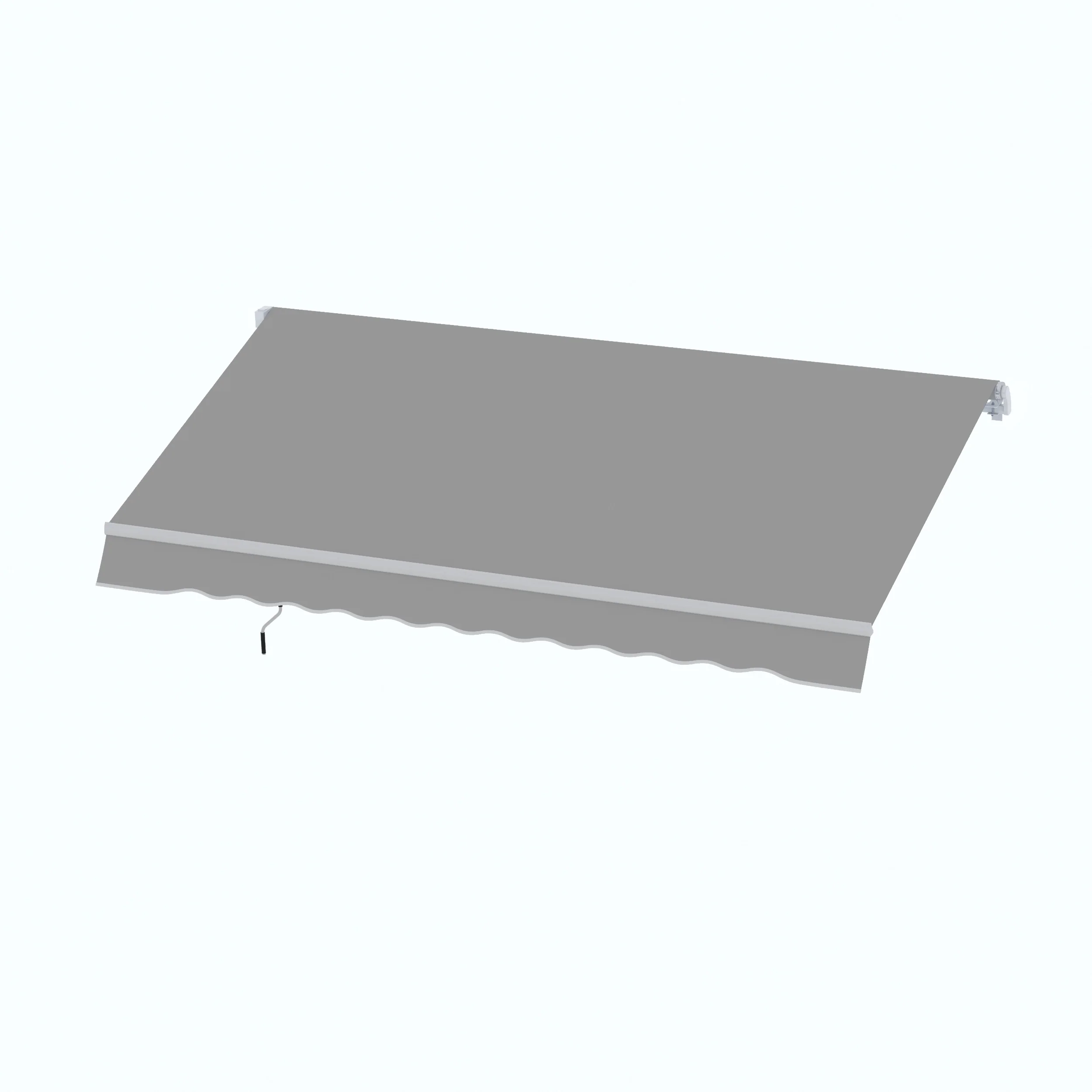 Outsunny 4x2.5m Retractable Manual Awning Window Door Sun Shade Canopy with Fittings and Crank Handle Light Grey - Image 3