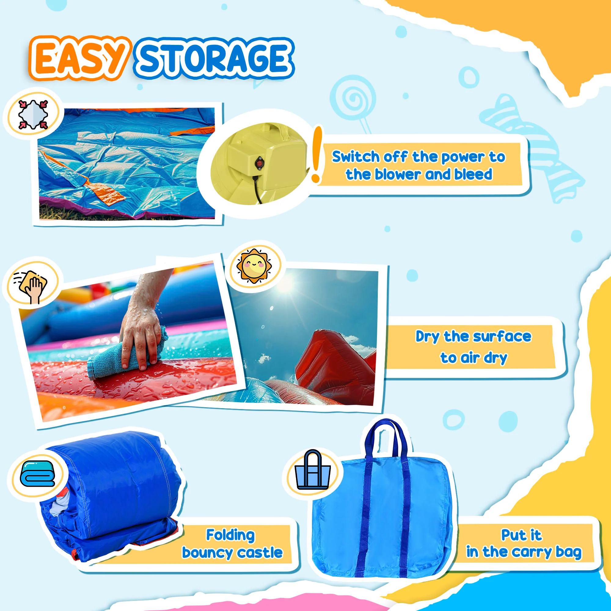 Outsunny 5 in 1 Bouncy Castle for Children with Blower, for Ages 3-8 Years - Image 8